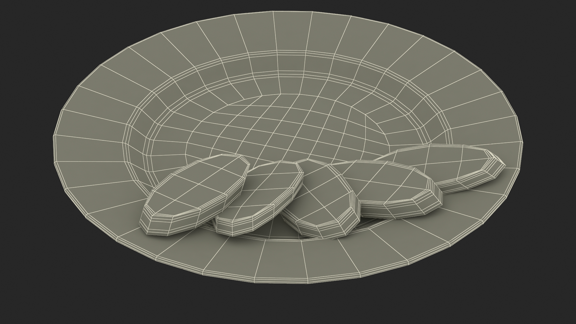 3D Smoked Sausage on Plate model