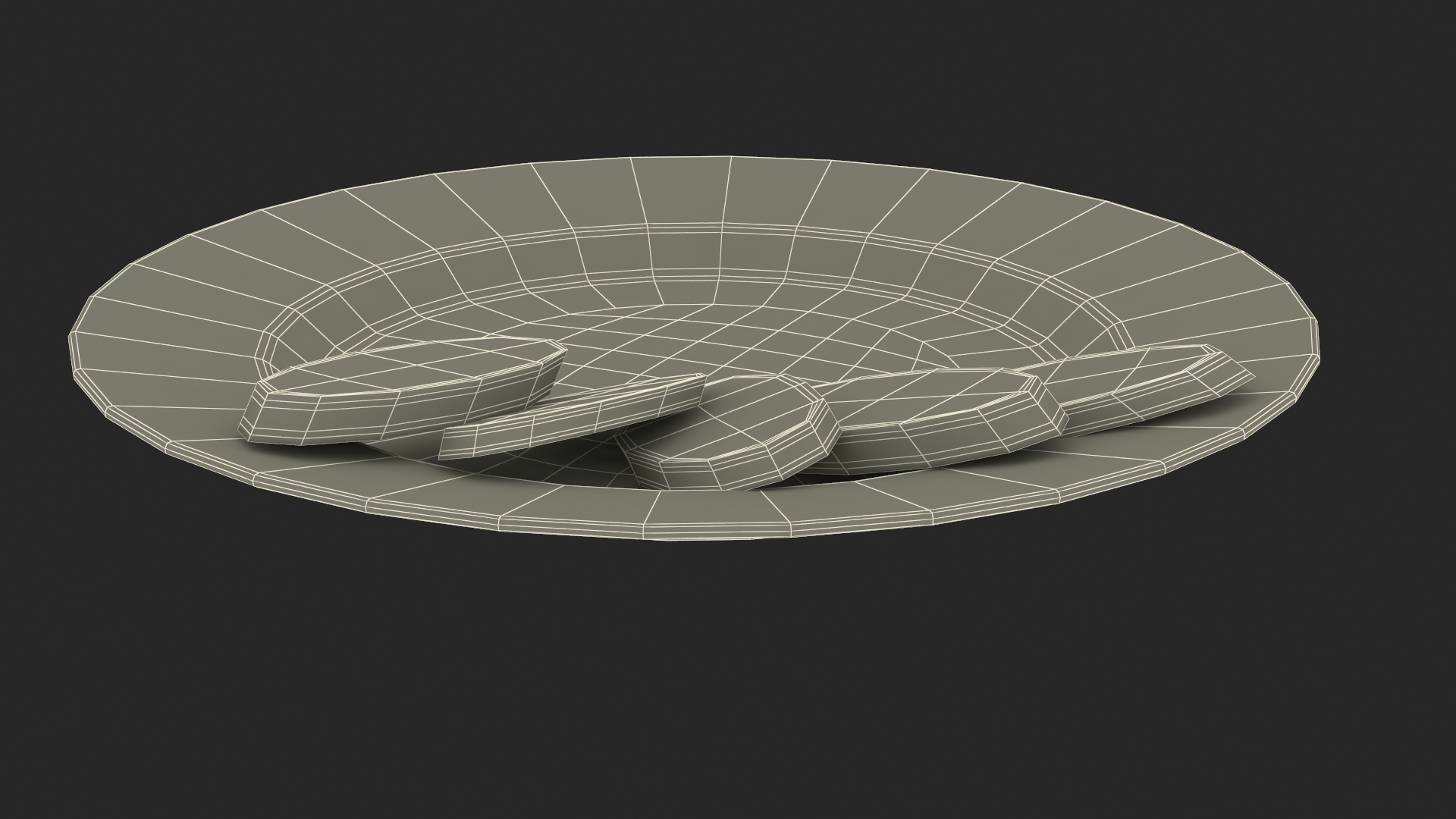 3D Smoked Sausage on Plate model