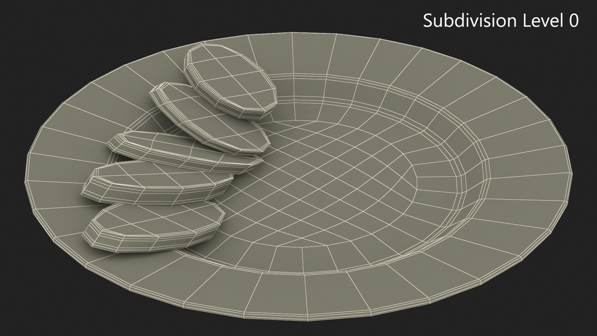 3D Smoked Sausage on Plate model