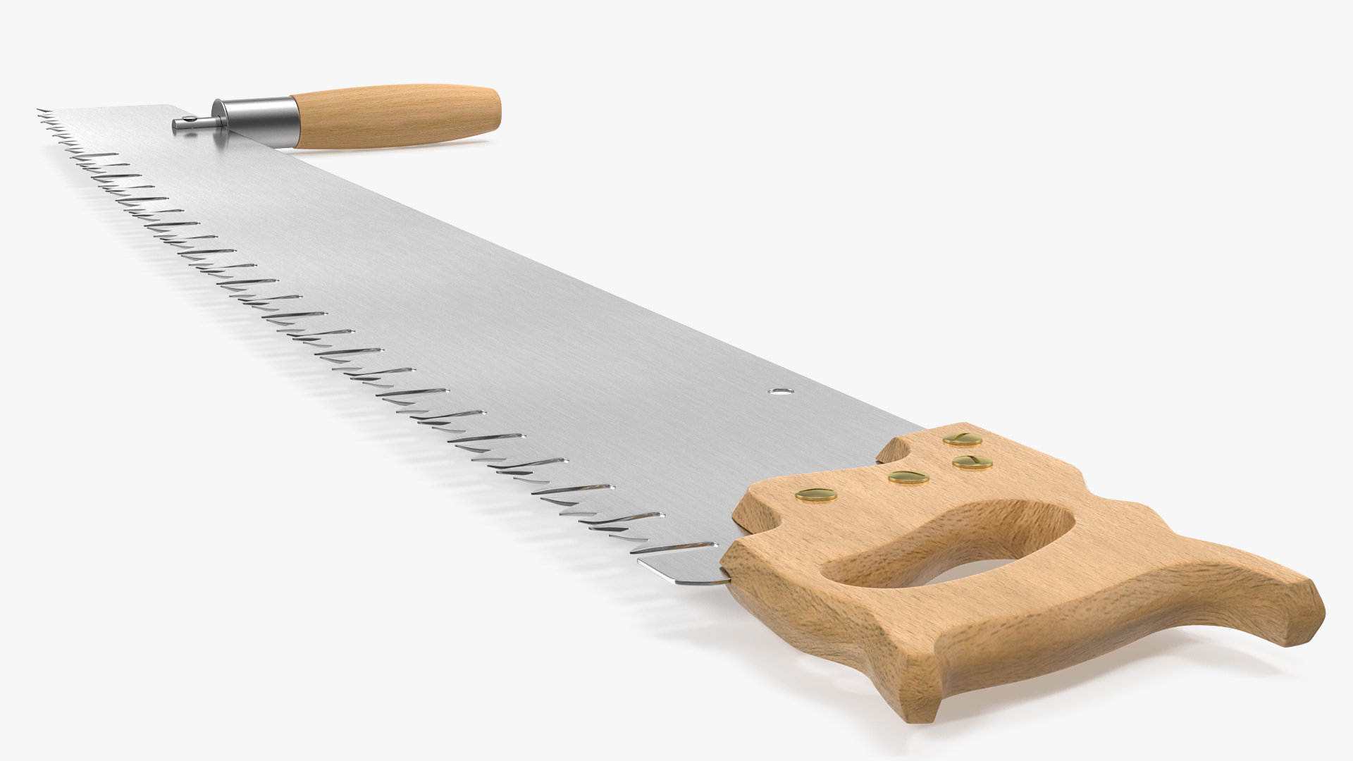 Vintage One Man Crosscut Saw with Helper Handle 3D