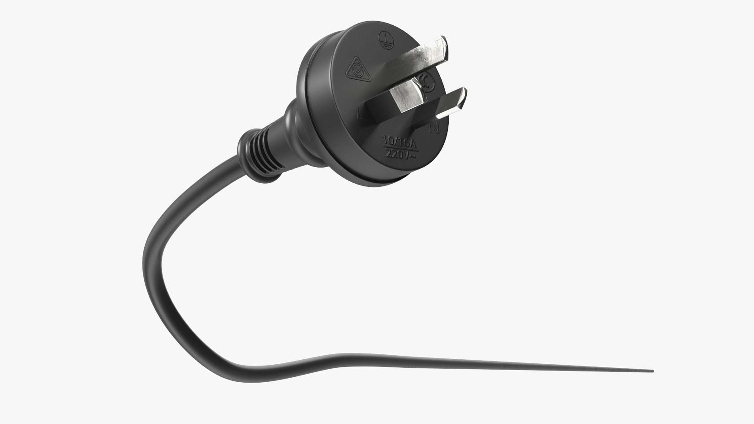 3D model Type I Electric Plug Grounded Rigged for Cinema 4D