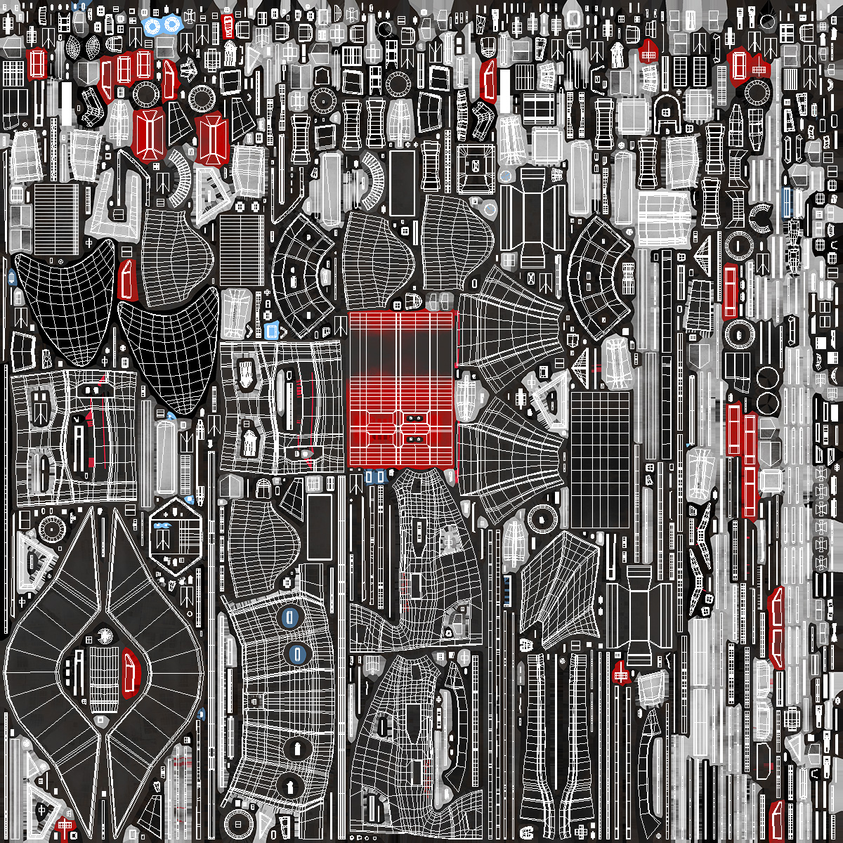 Sci-Fi Space Fighter Craft Black 3D