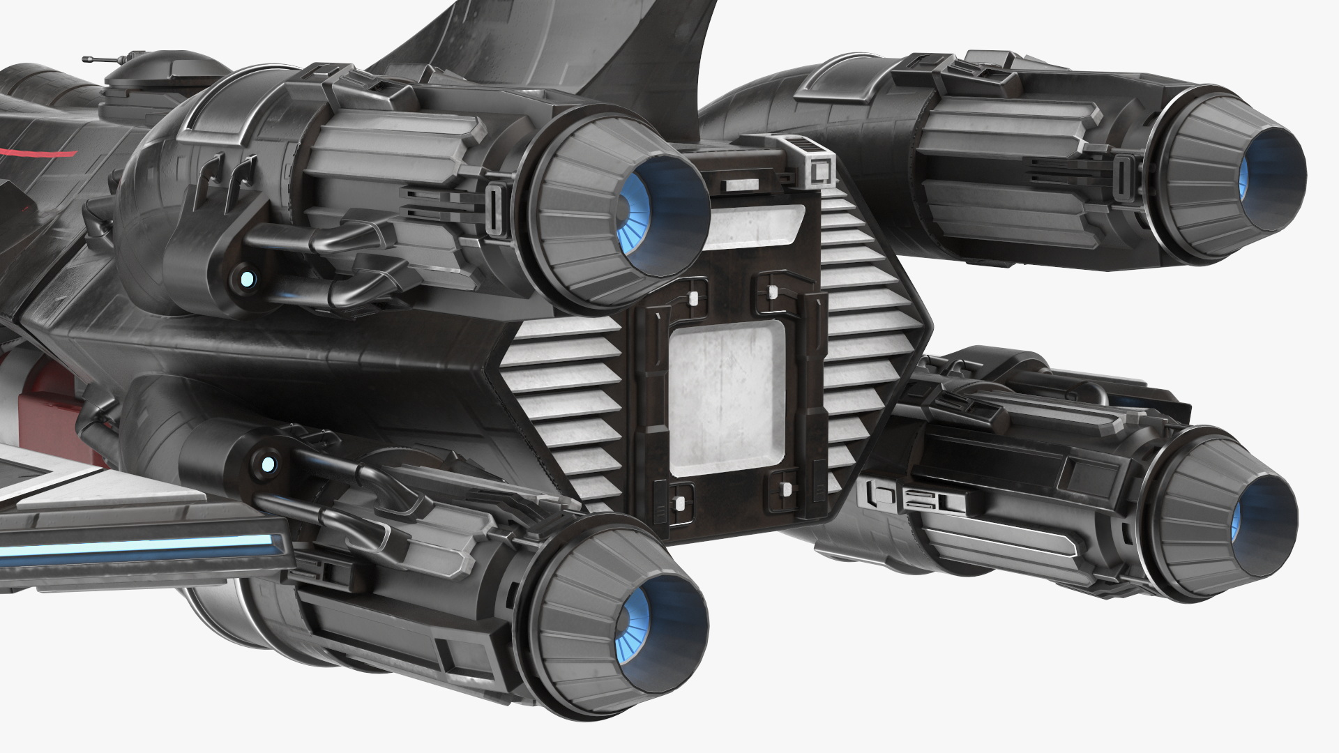Sci-Fi Space Fighter Craft Black 3D