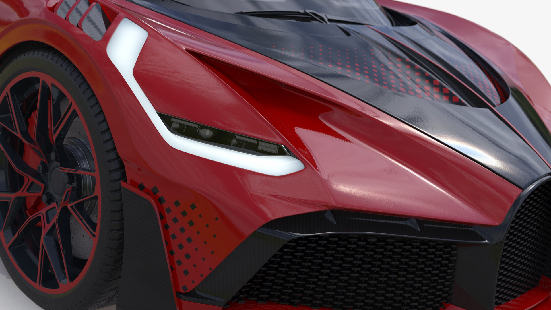 3D model Hypercar Luxury Racer Red