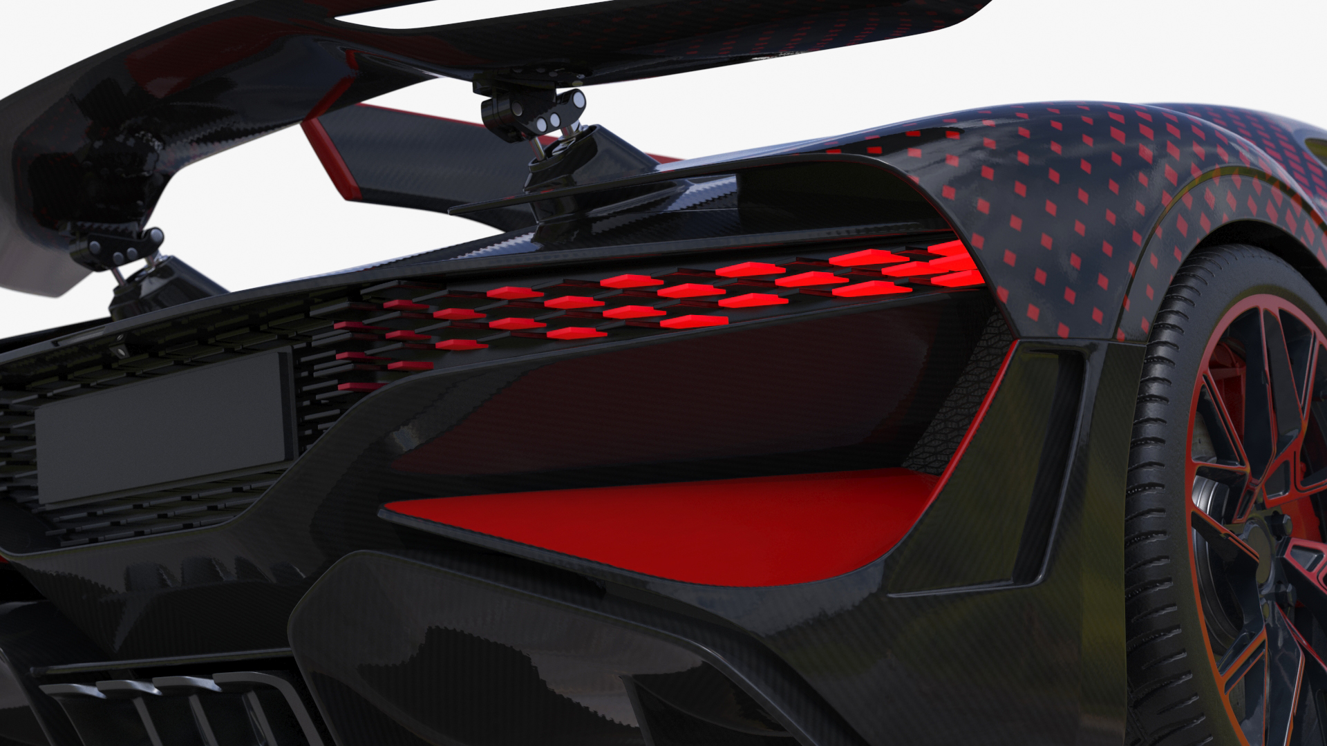 3D model Hypercar Luxury Racer Red
