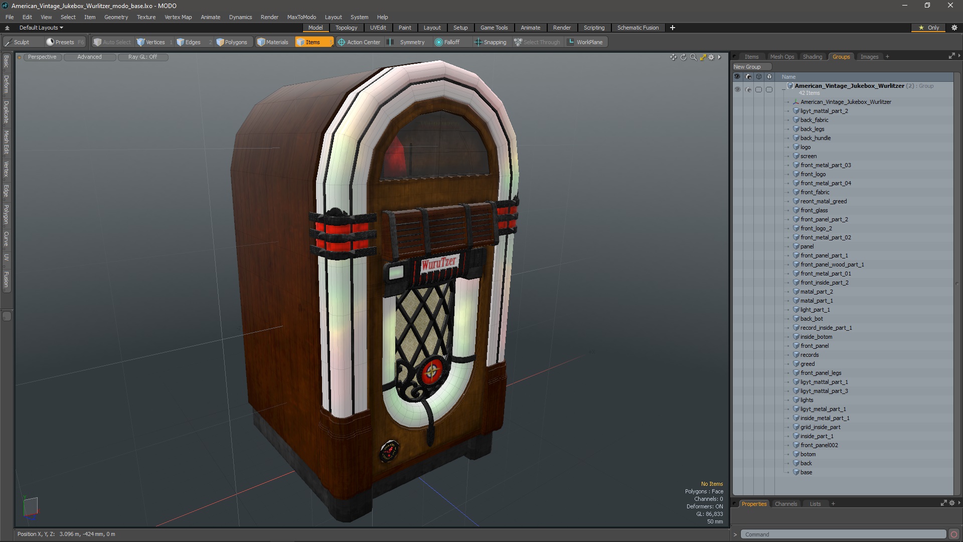 American Vintage Jukebox Wurlitzer 3D model