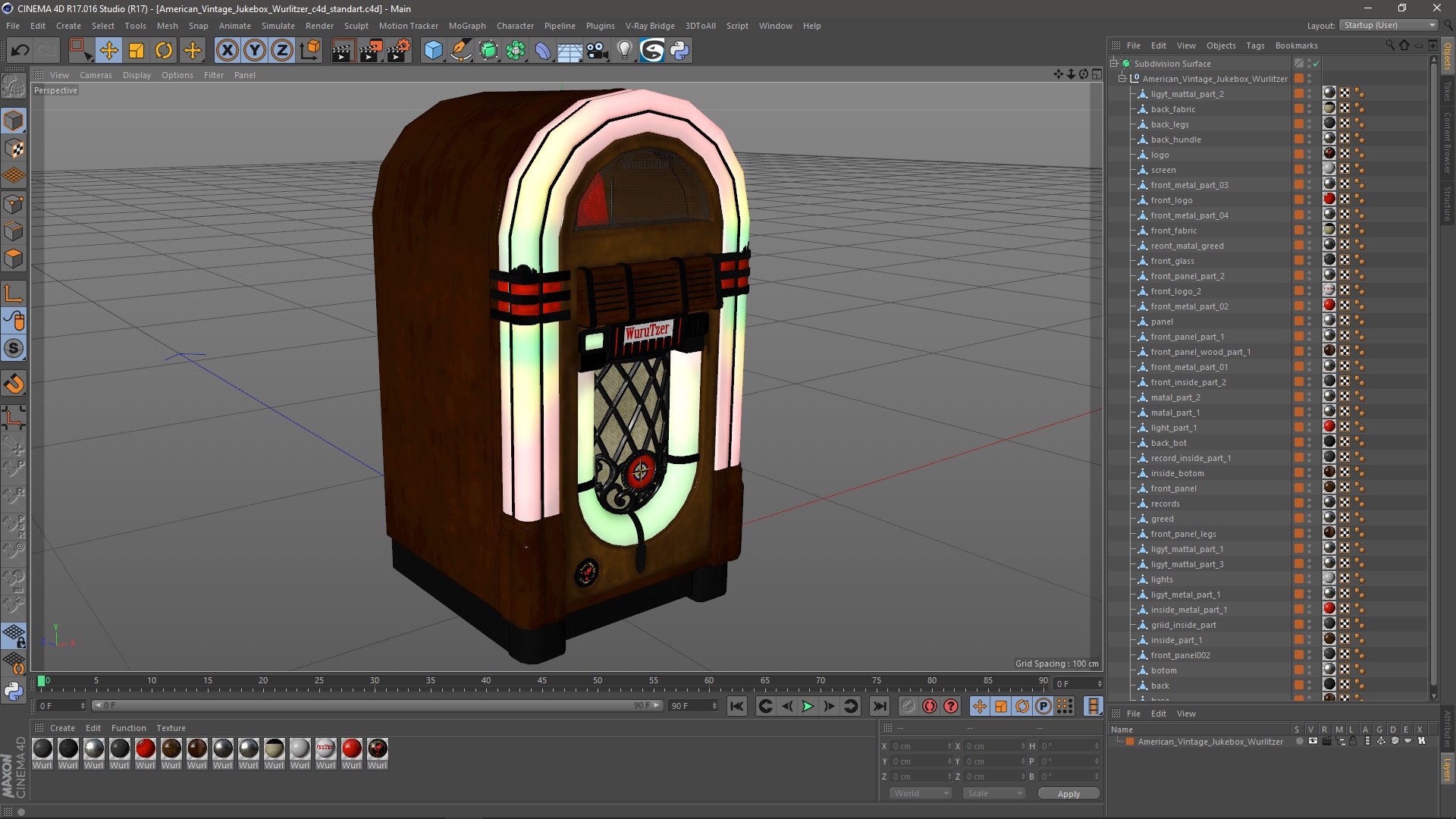 American Vintage Jukebox Wurlitzer 3D model