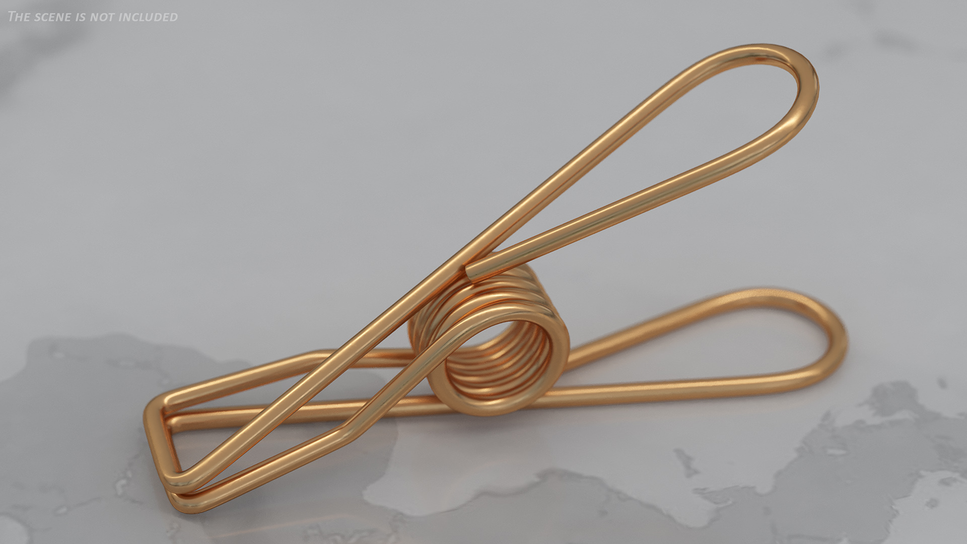 Steel Clothes Peg Bronze 3D model