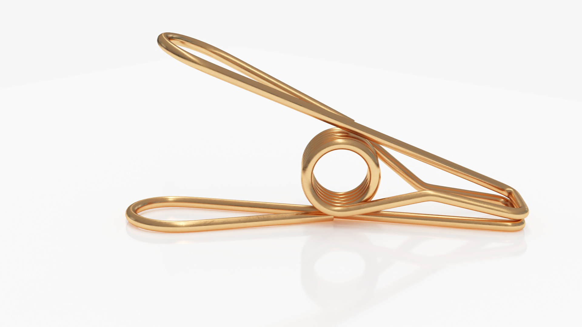 Steel Clothes Peg Bronze 3D model