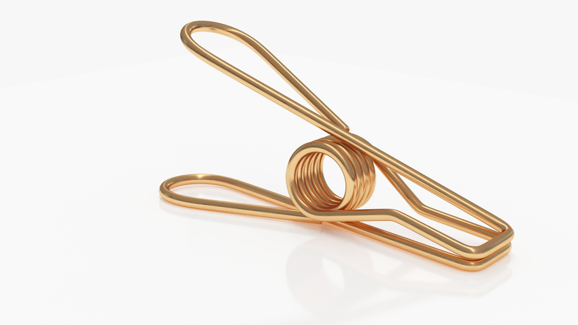 Steel Clothes Peg Bronze 3D model