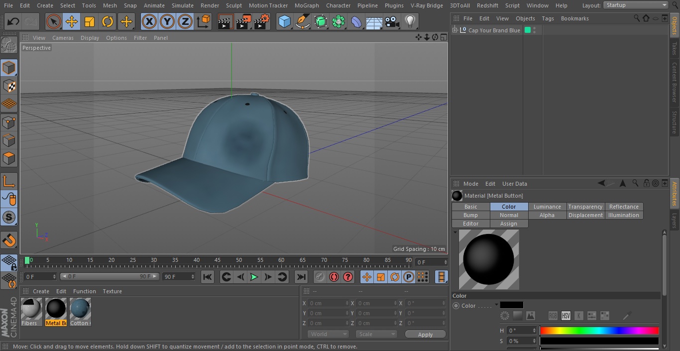 Cap Your Brand Blue 3D model