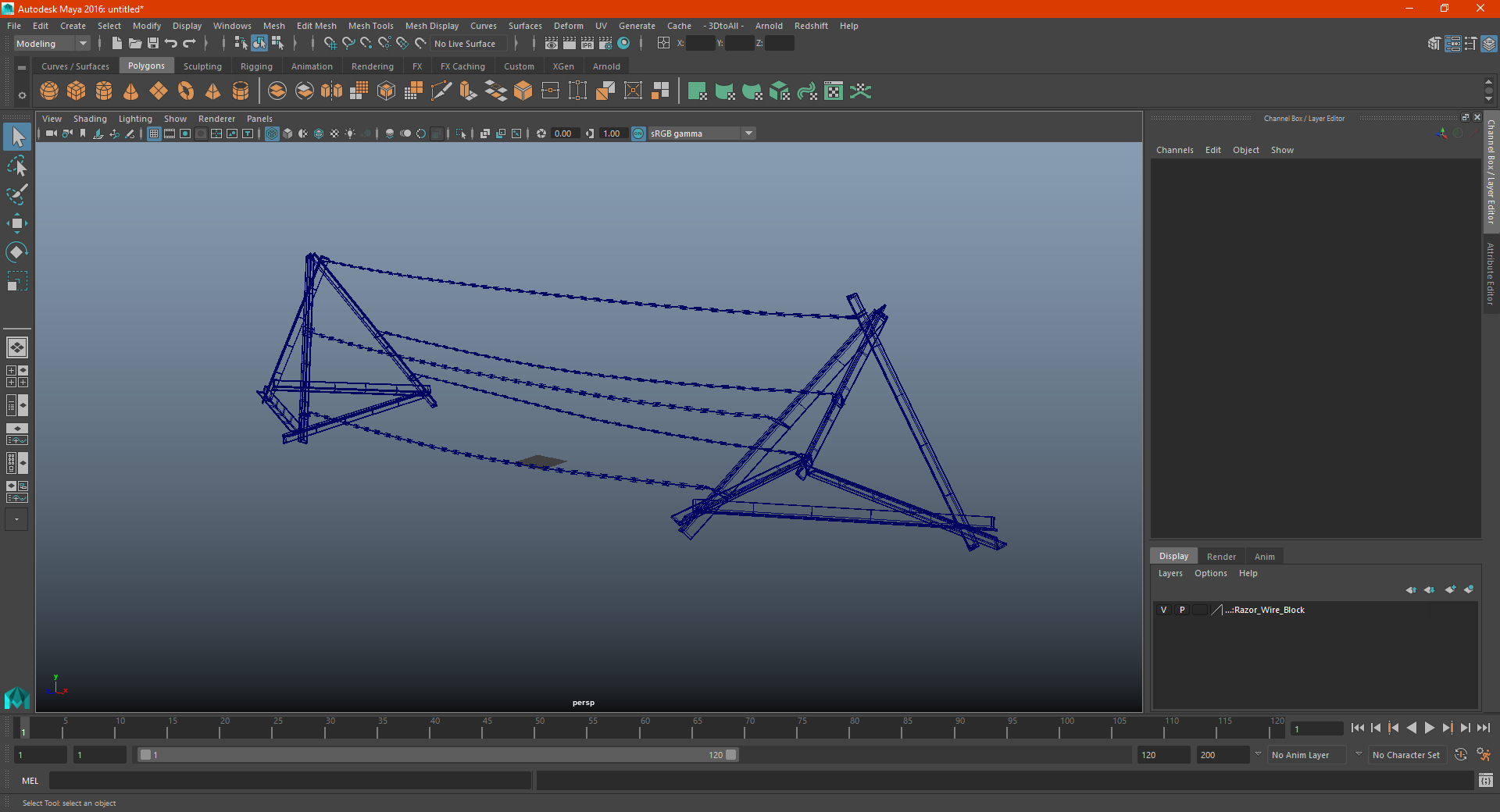 3D Razor Wire Block