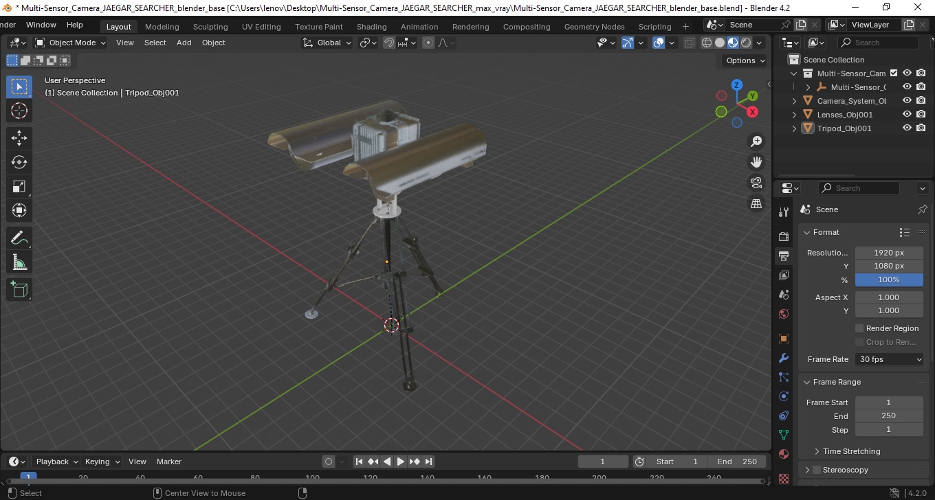 3D model Multi-Sensor Camera JAEGAR SEARCHER