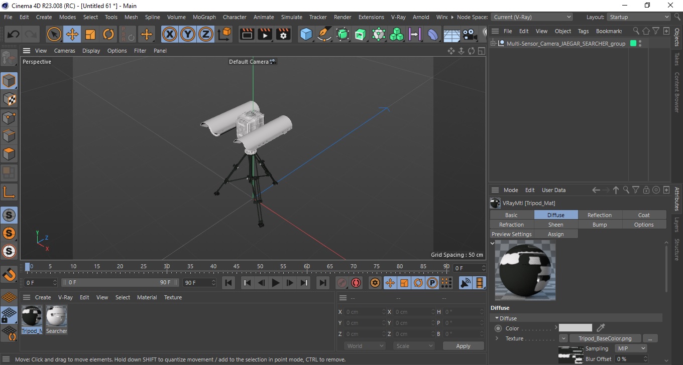 3D model Multi-Sensor Camera JAEGAR SEARCHER
