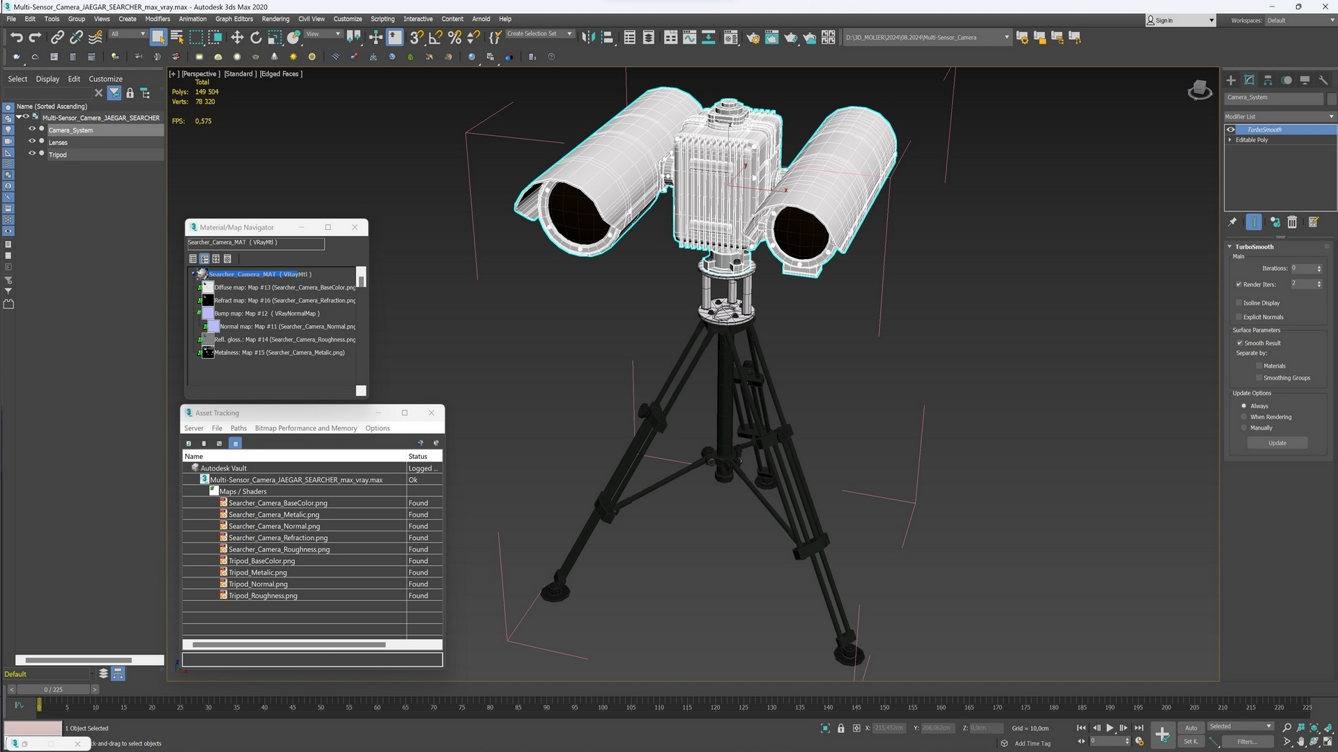 3D model Multi-Sensor Camera JAEGAR SEARCHER