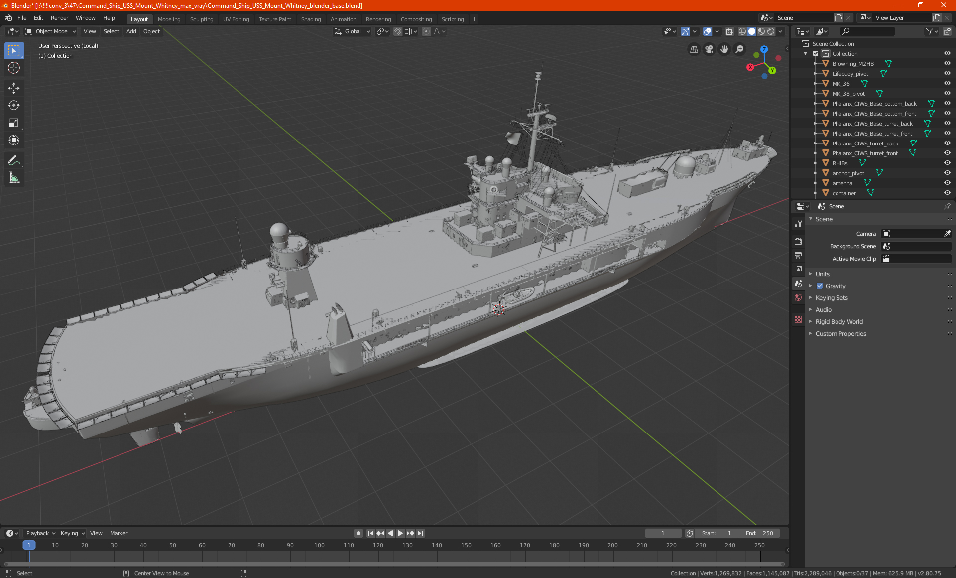 3D model Command Ship USS Mount Whitney
