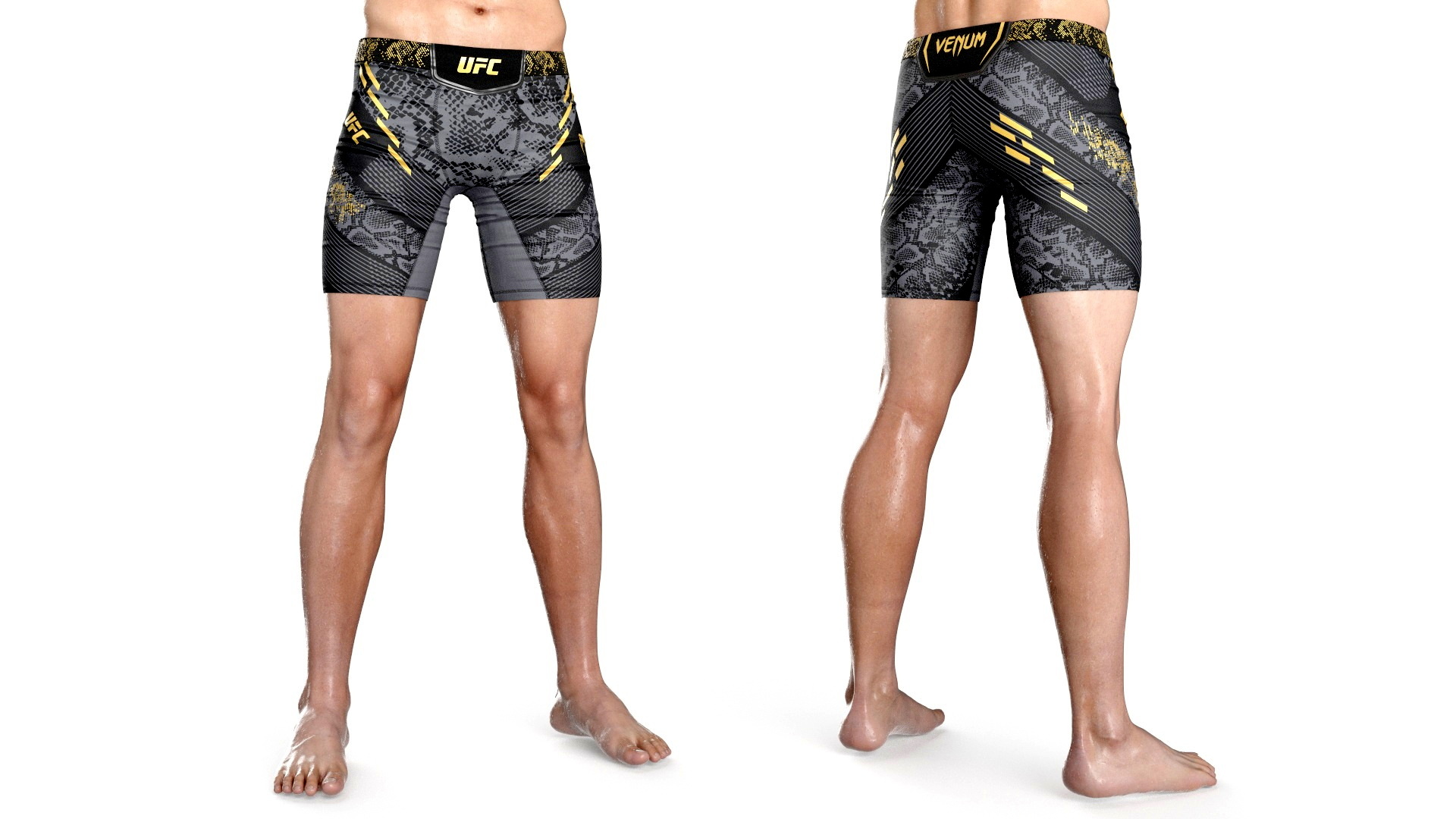 3D Fighter UFC MMA in Athletic Pose Sweaty Fur model