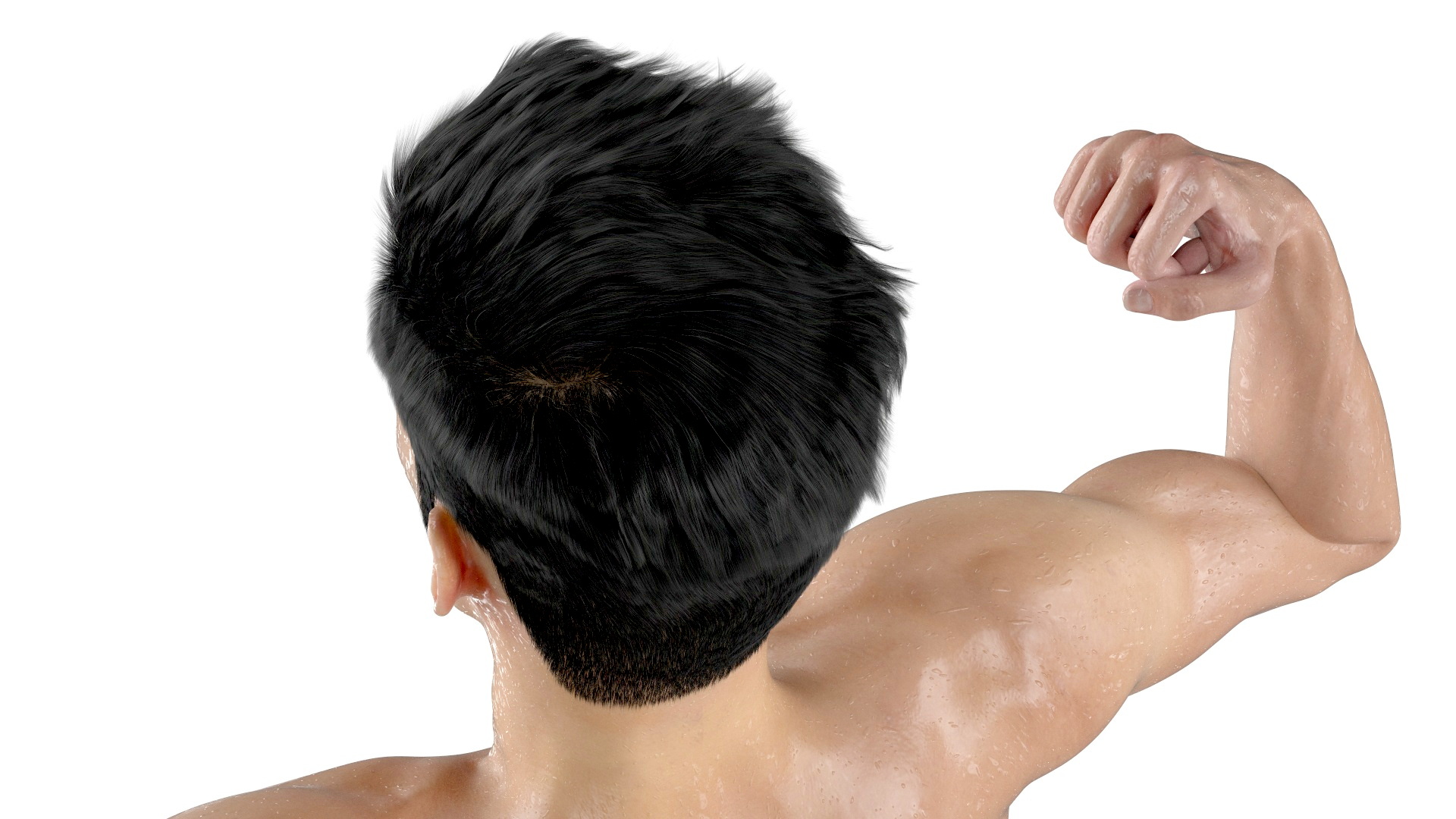 3D Fighter UFC MMA in Athletic Pose Sweaty Fur model