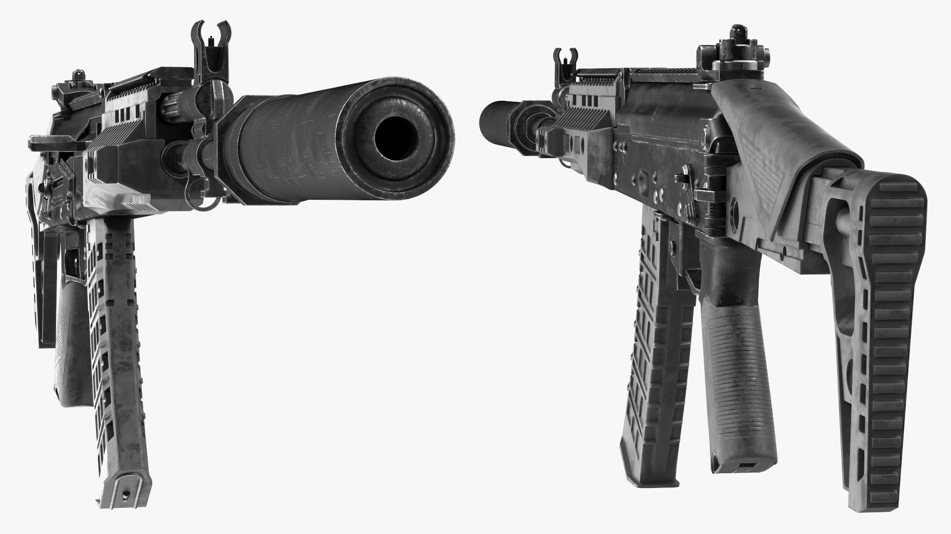 3D Shabby AK-12 Silenced Assault Weapon