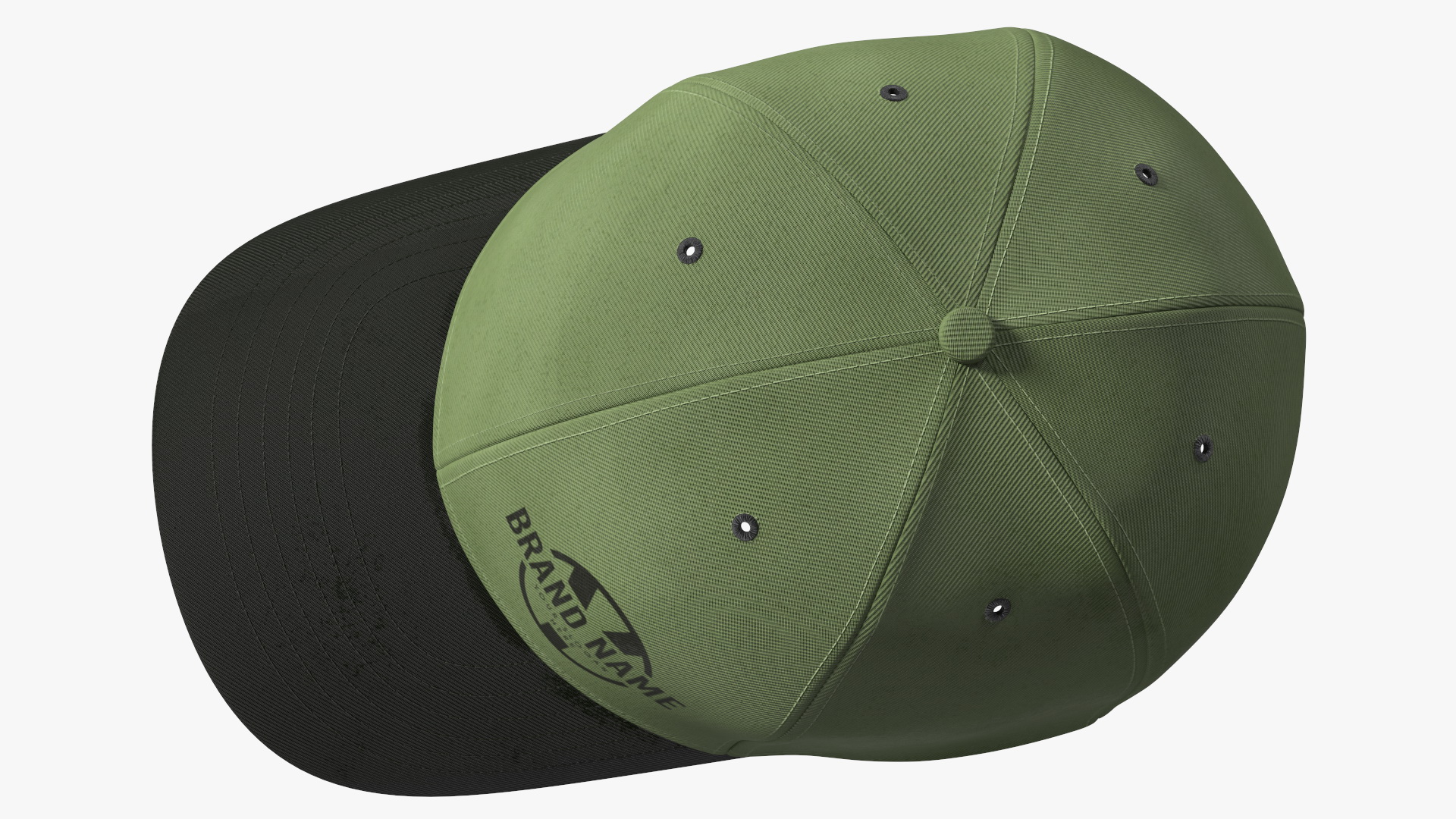 3D Cap Cotton Olive Black Your Brand model