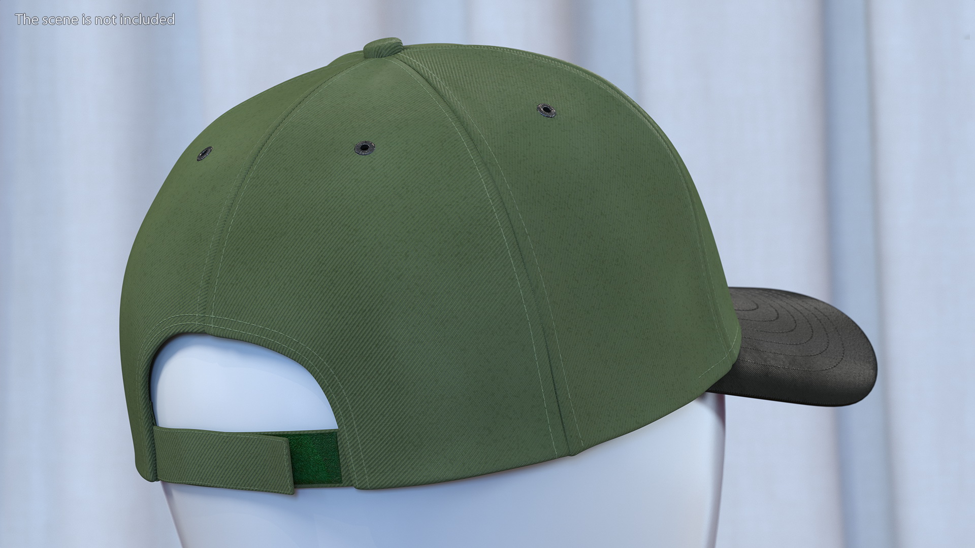 3D Cap Cotton Olive Black Your Brand model