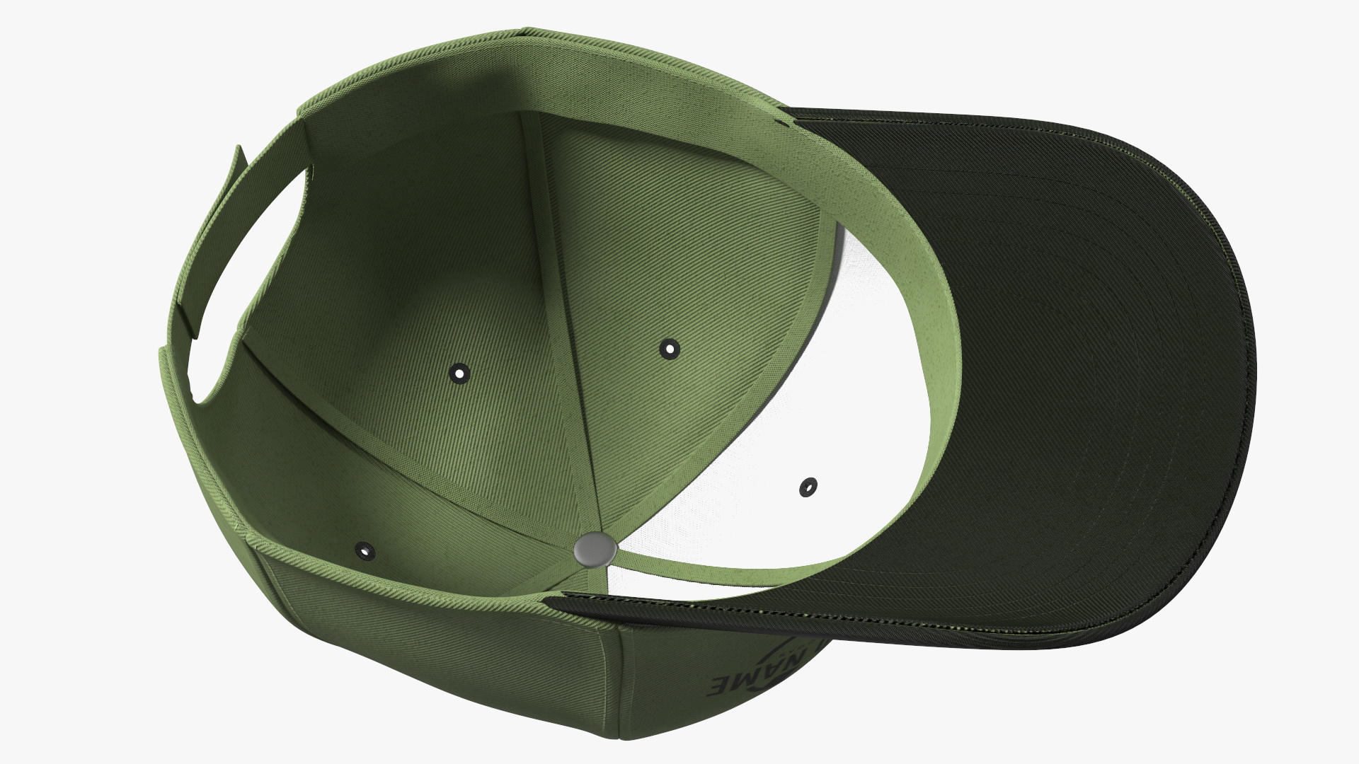 3D Cap Cotton Olive Black Your Brand model