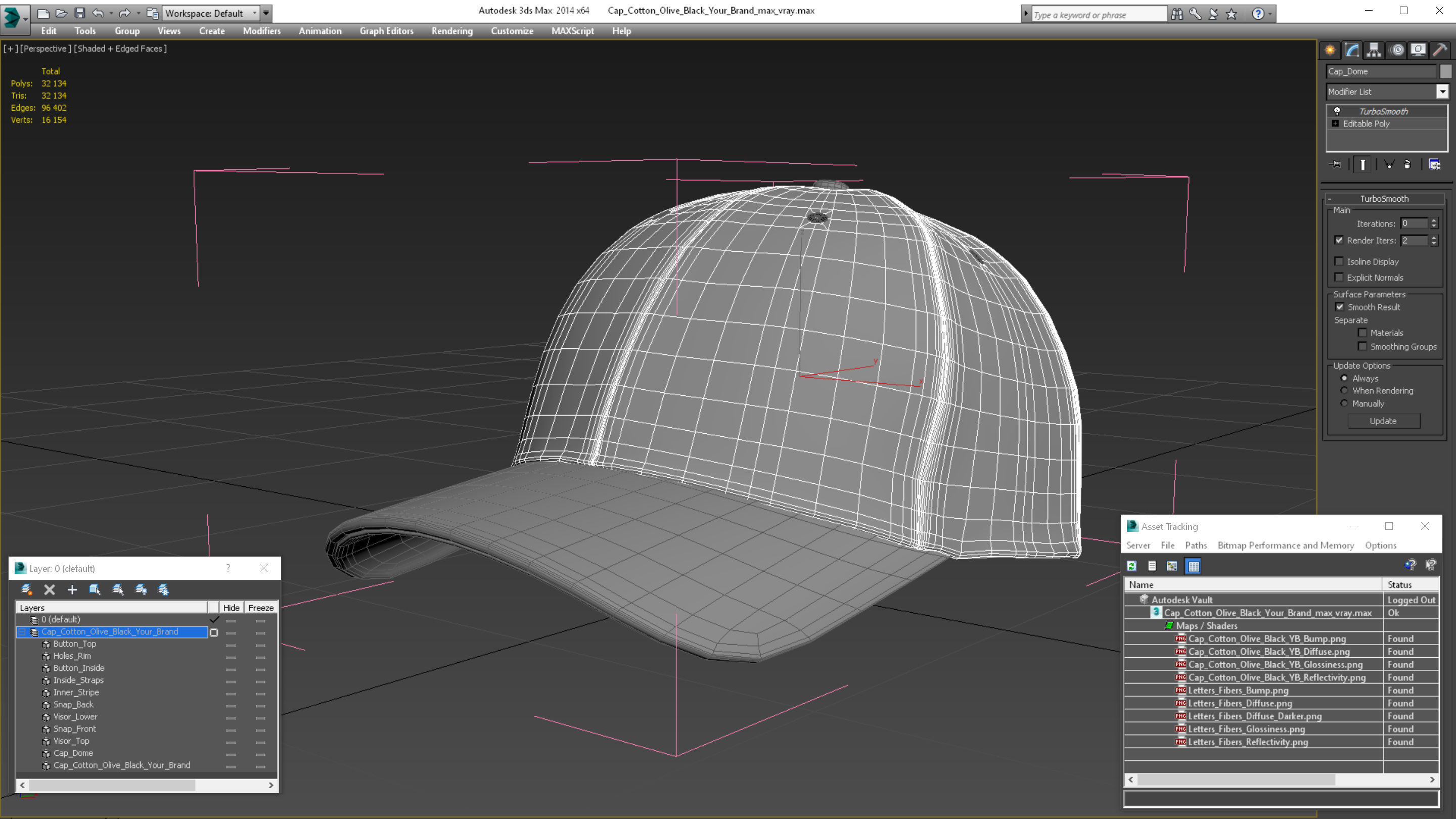 3D Cap Cotton Olive Black Your Brand model