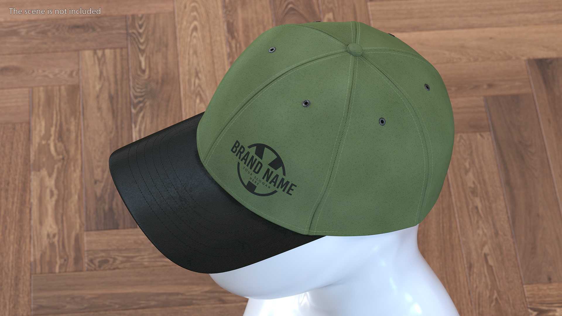3D Cap Cotton Olive Black Your Brand model