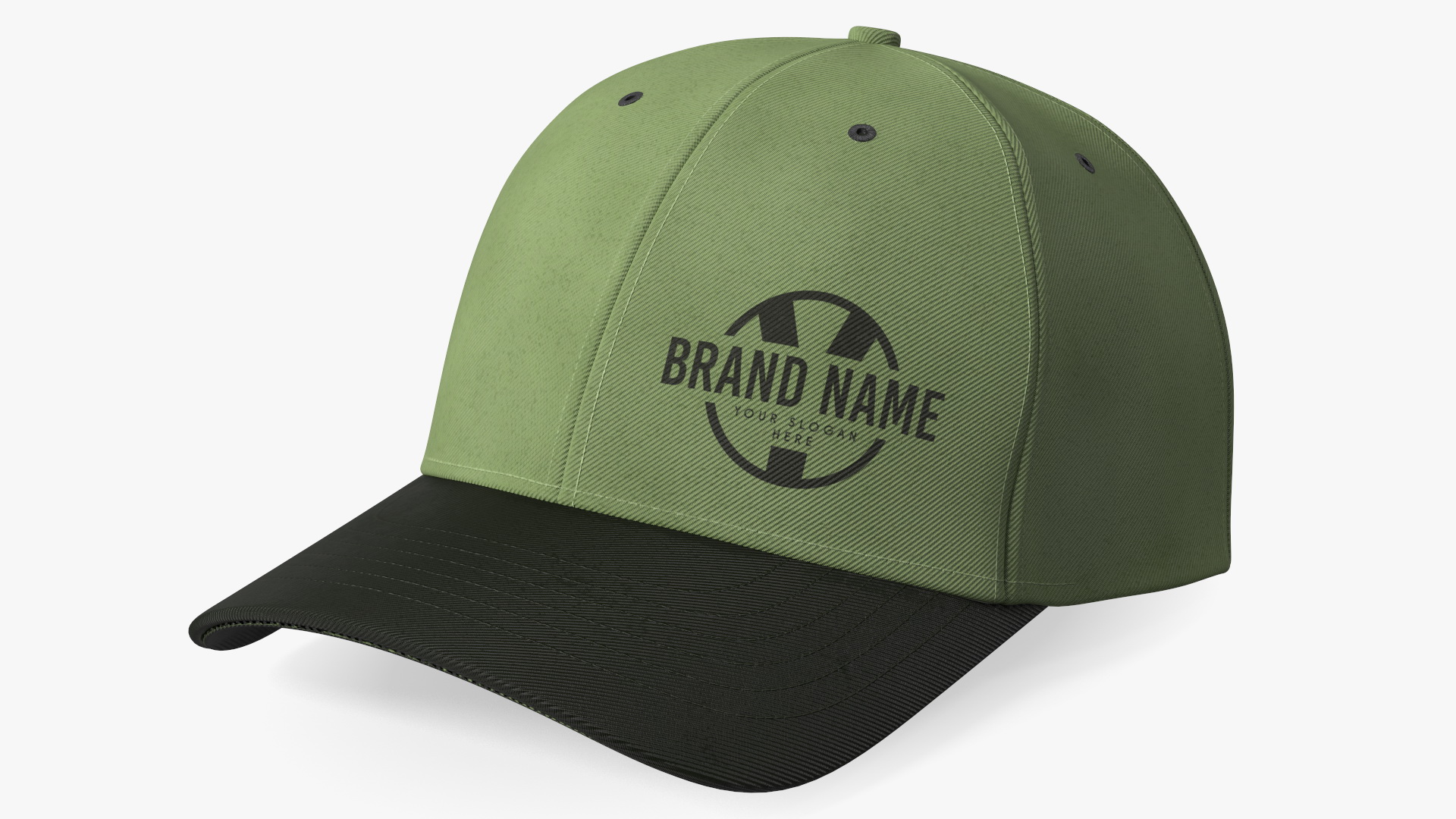 3D Cap Cotton Olive Black Your Brand model