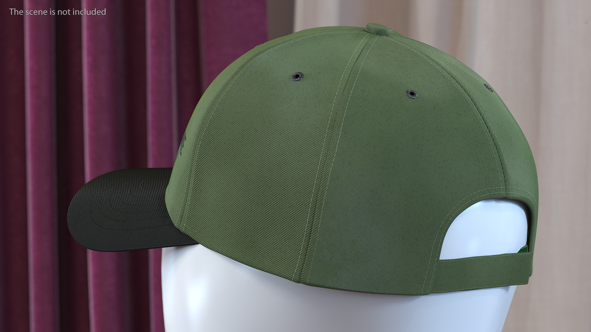 3D Cap Cotton Olive Black Your Brand model