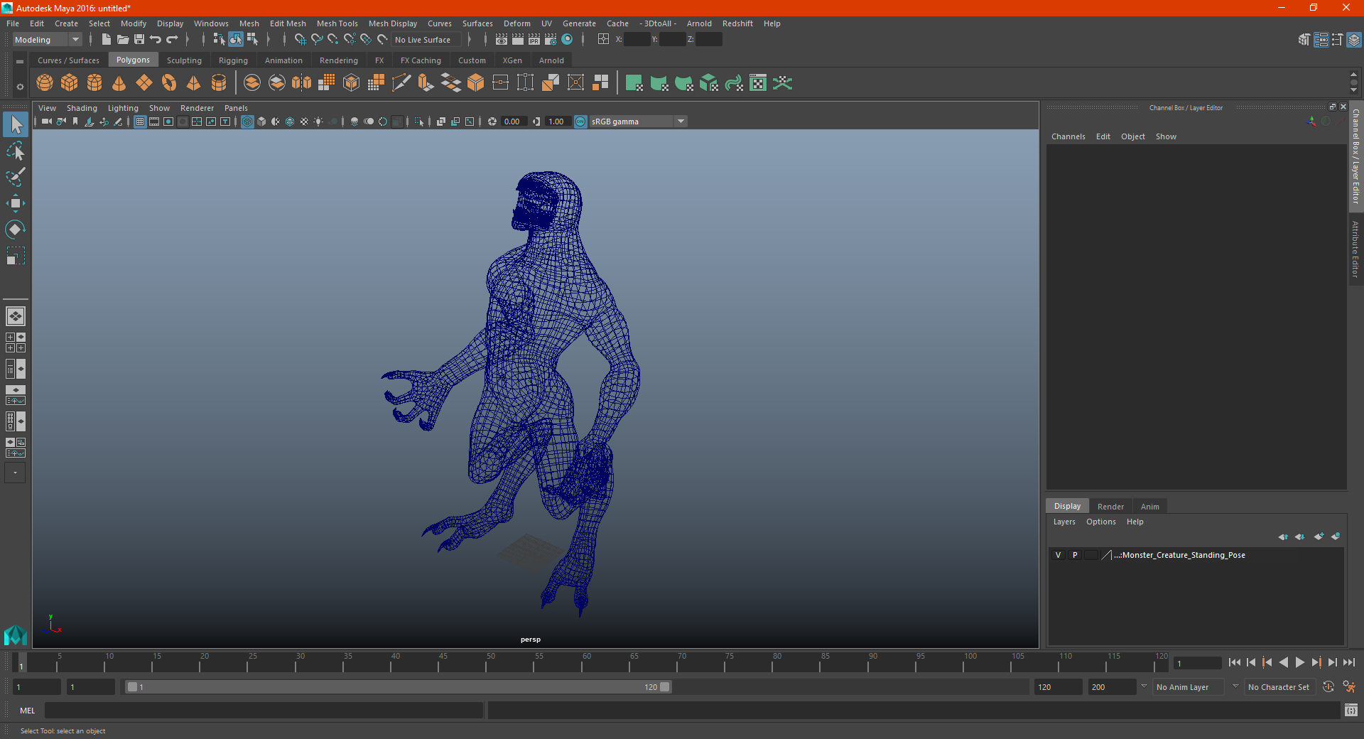 3D model Monster Creature Standing Pose