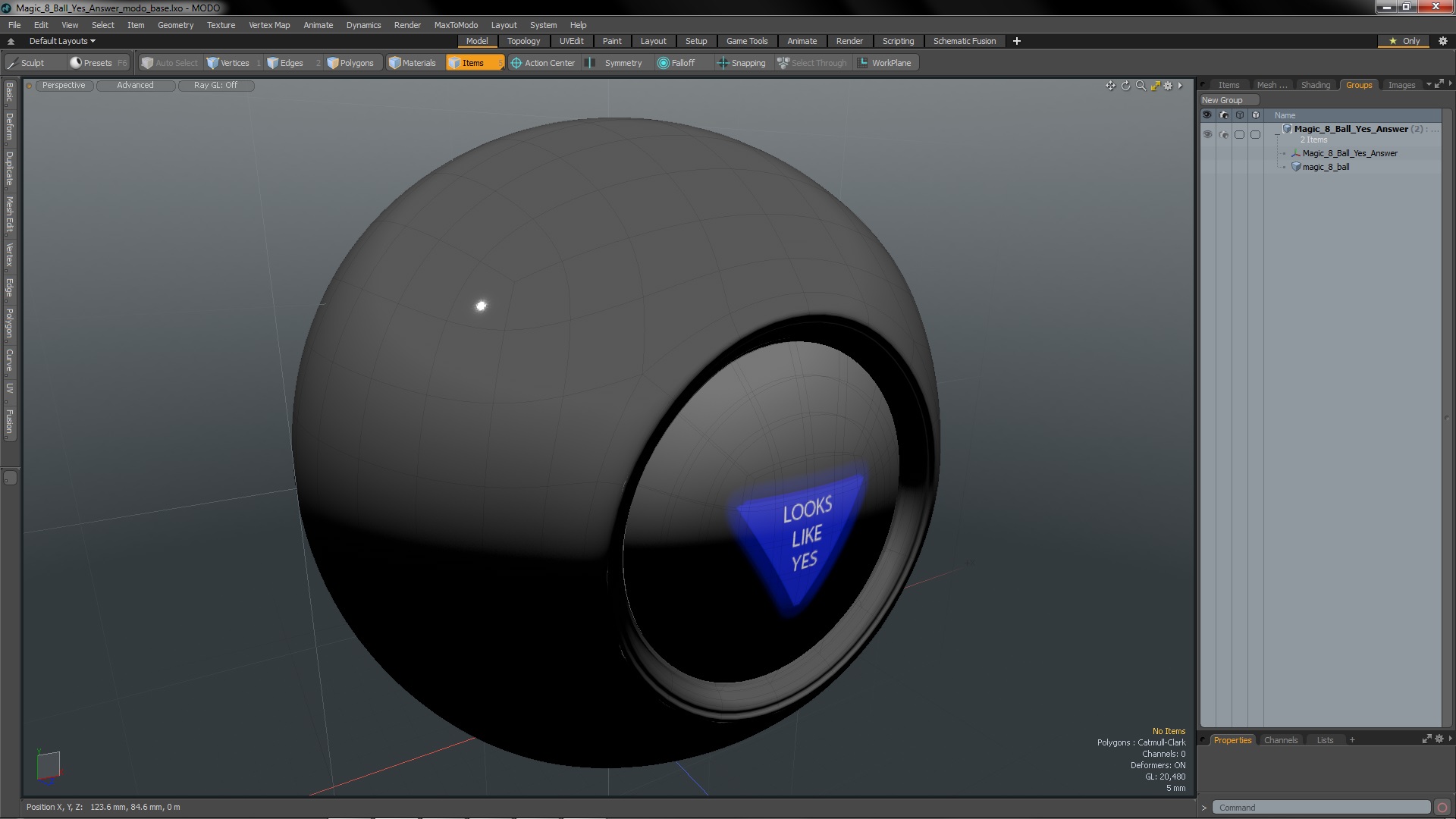 3D Magic 8 Ball Yes Answer model