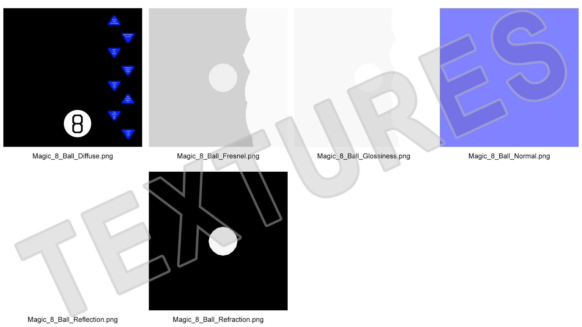 3D Magic 8 Ball Yes Answer model