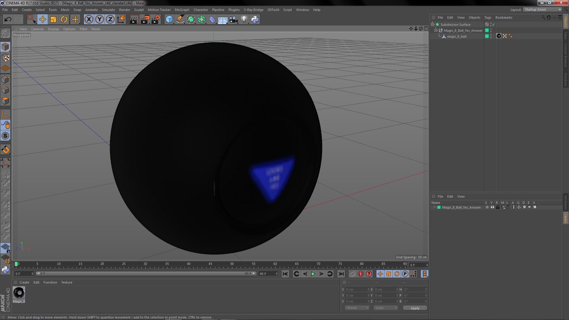 3D Magic 8 Ball Yes Answer model
