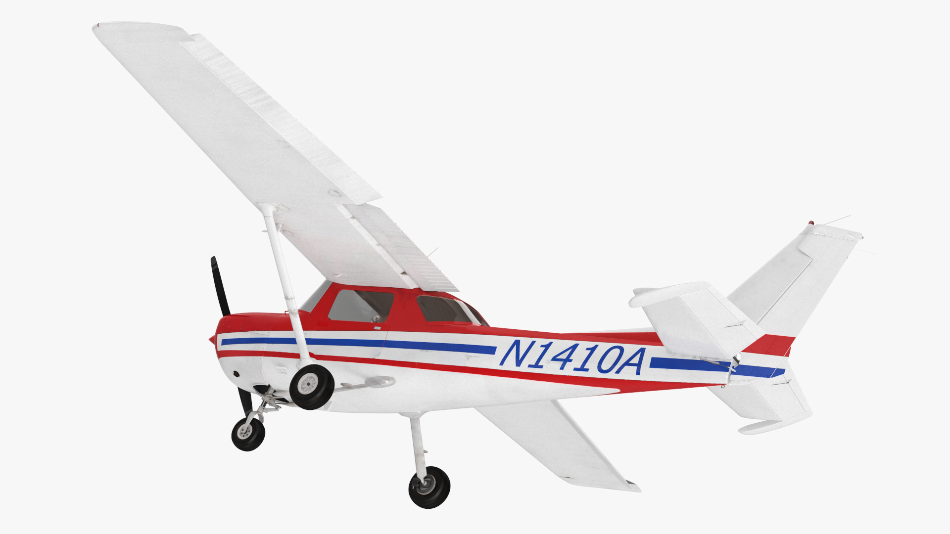 Light Utility Aircraft Cessna 150 Rigged for Cinema 4D 3D model