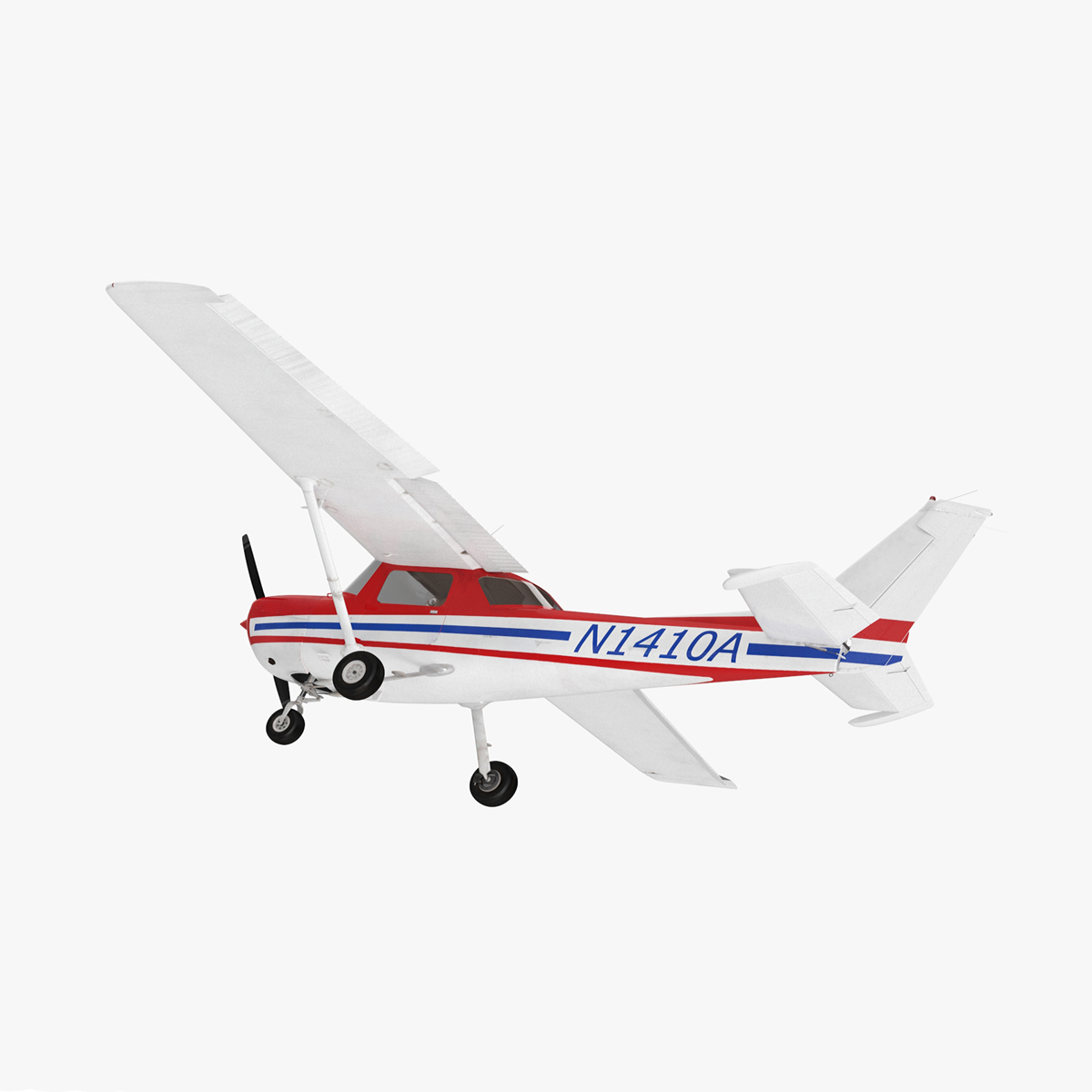 Light Utility Aircraft Cessna 150 Rigged for Cinema 4D 3D model