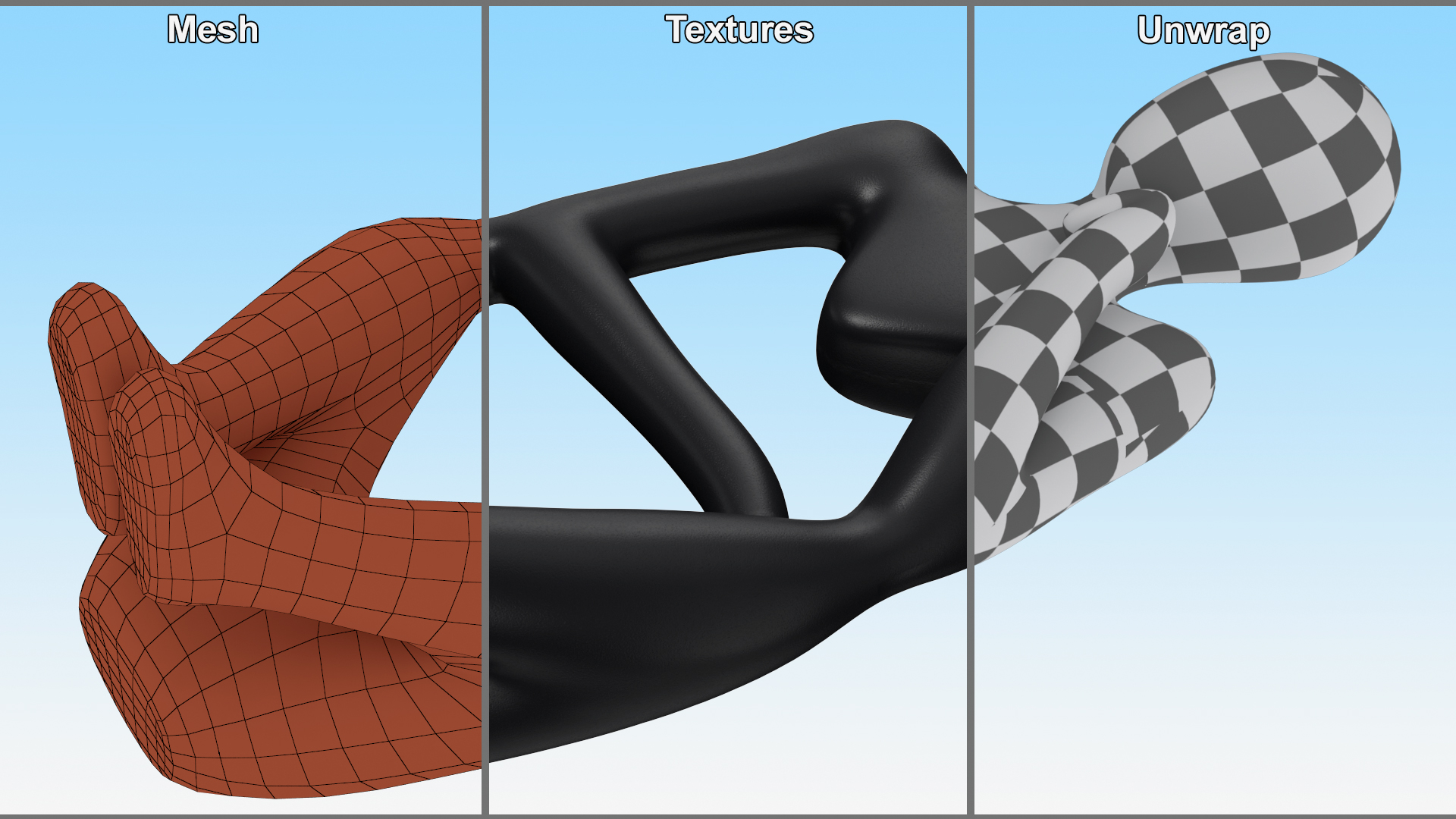 3D model Artistic Human Sculpture Black