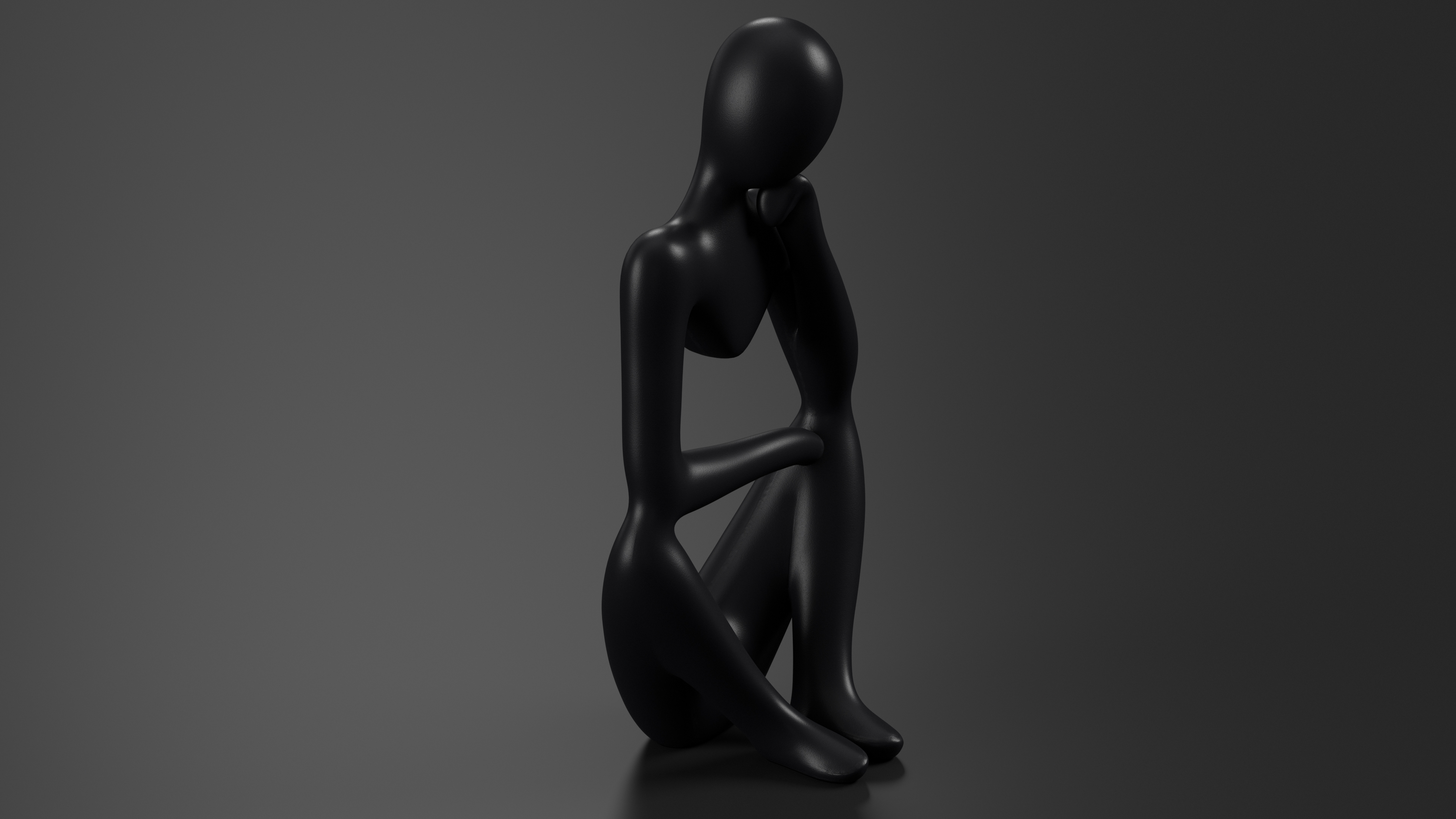 3D model Artistic Human Sculpture Black