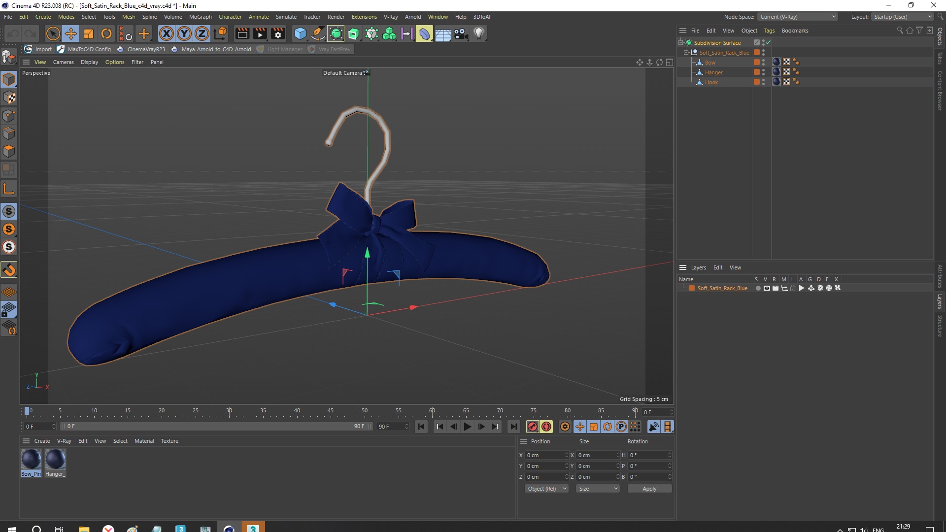 3D model Soft Satin Rack Blue