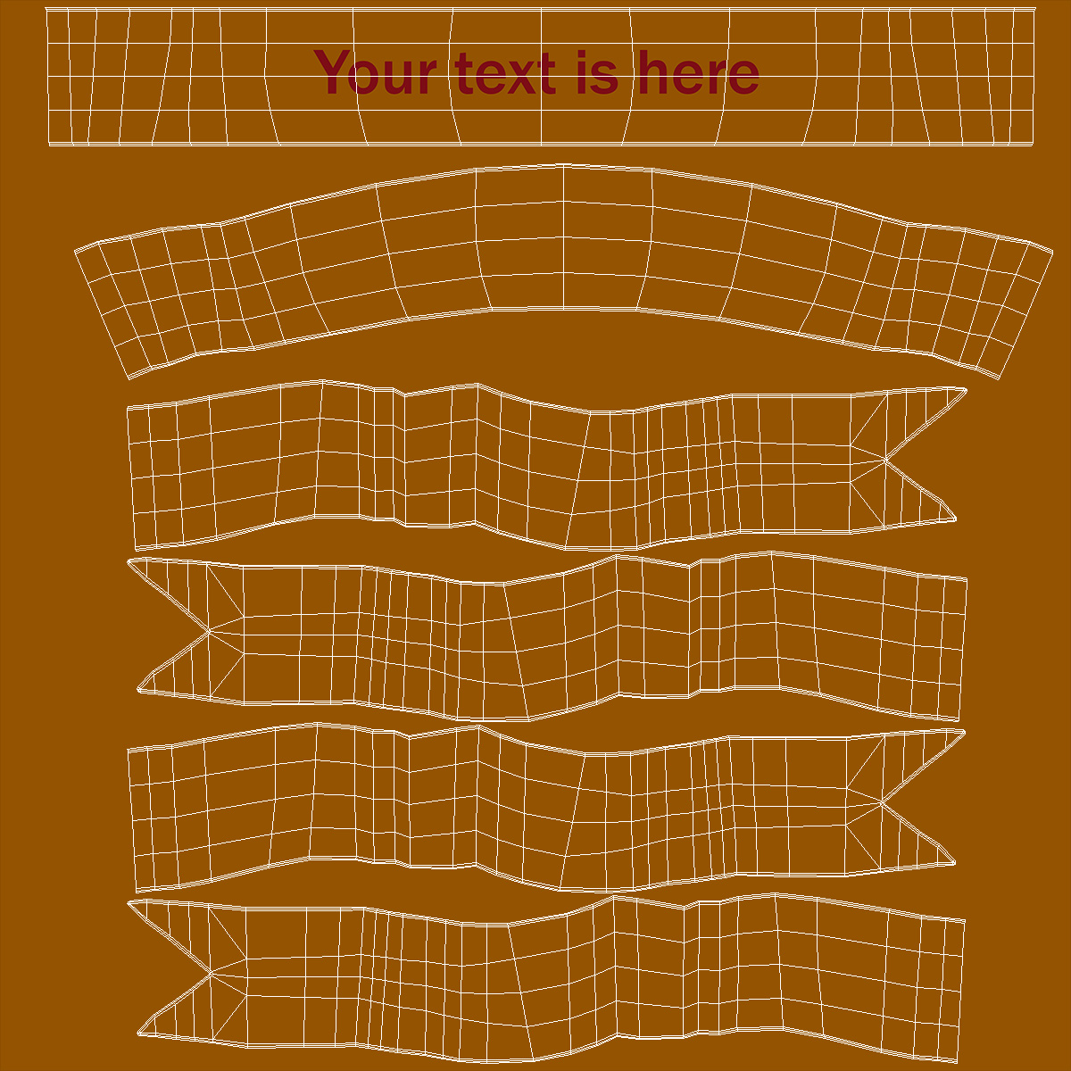 3D Golden Label Ribbon Banner