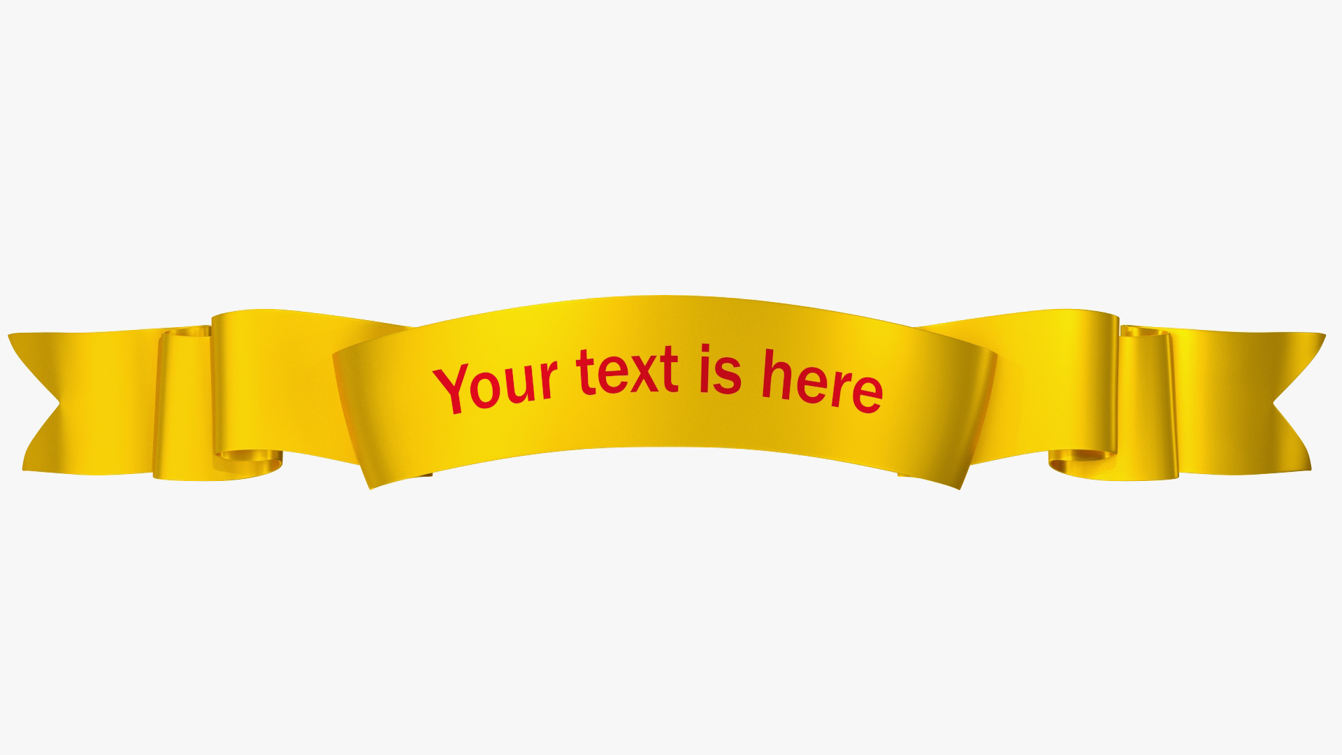 3D Golden Label Ribbon Banner