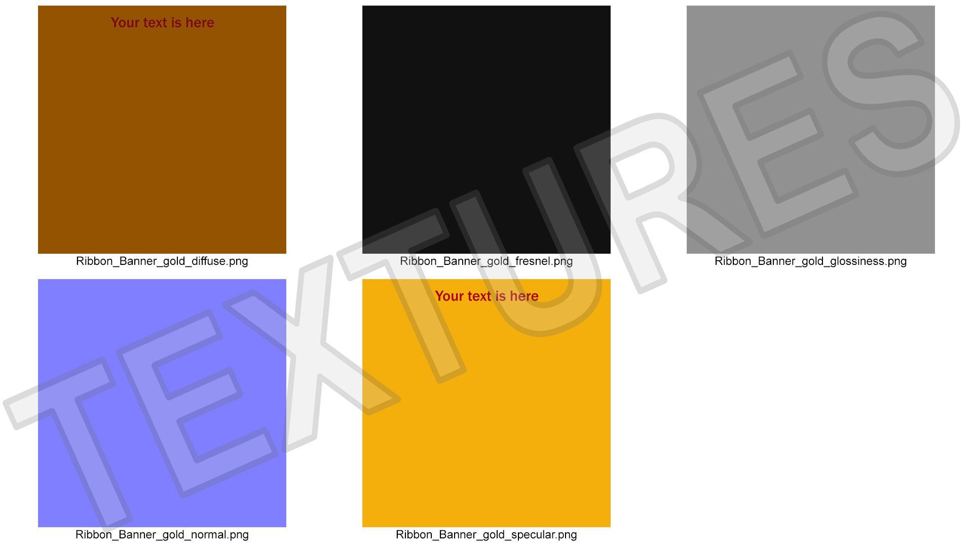 3D Golden Label Ribbon Banner