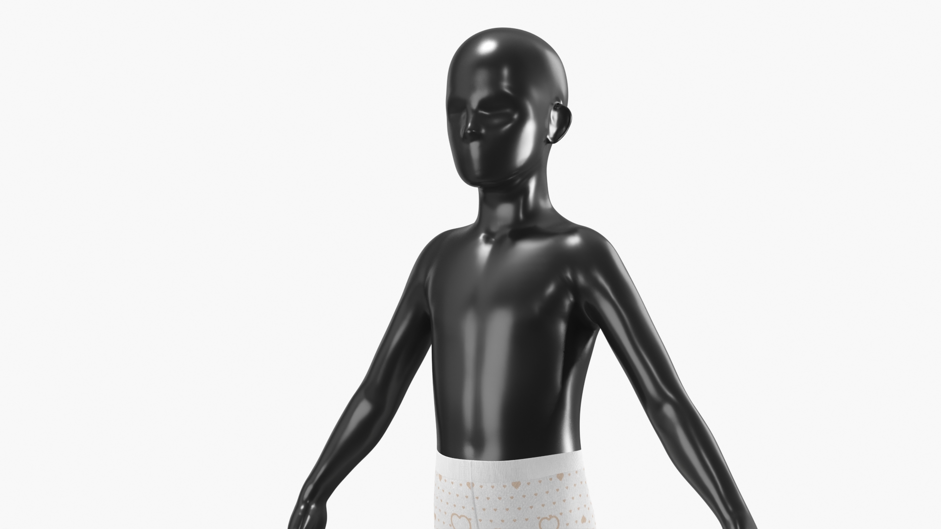 Girls Patterned Tights with Flats on Mannequin White - view 6