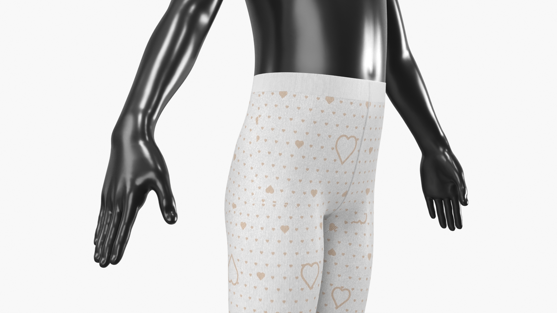 Girls Patterned Tights with Flats on Mannequin White - view 7