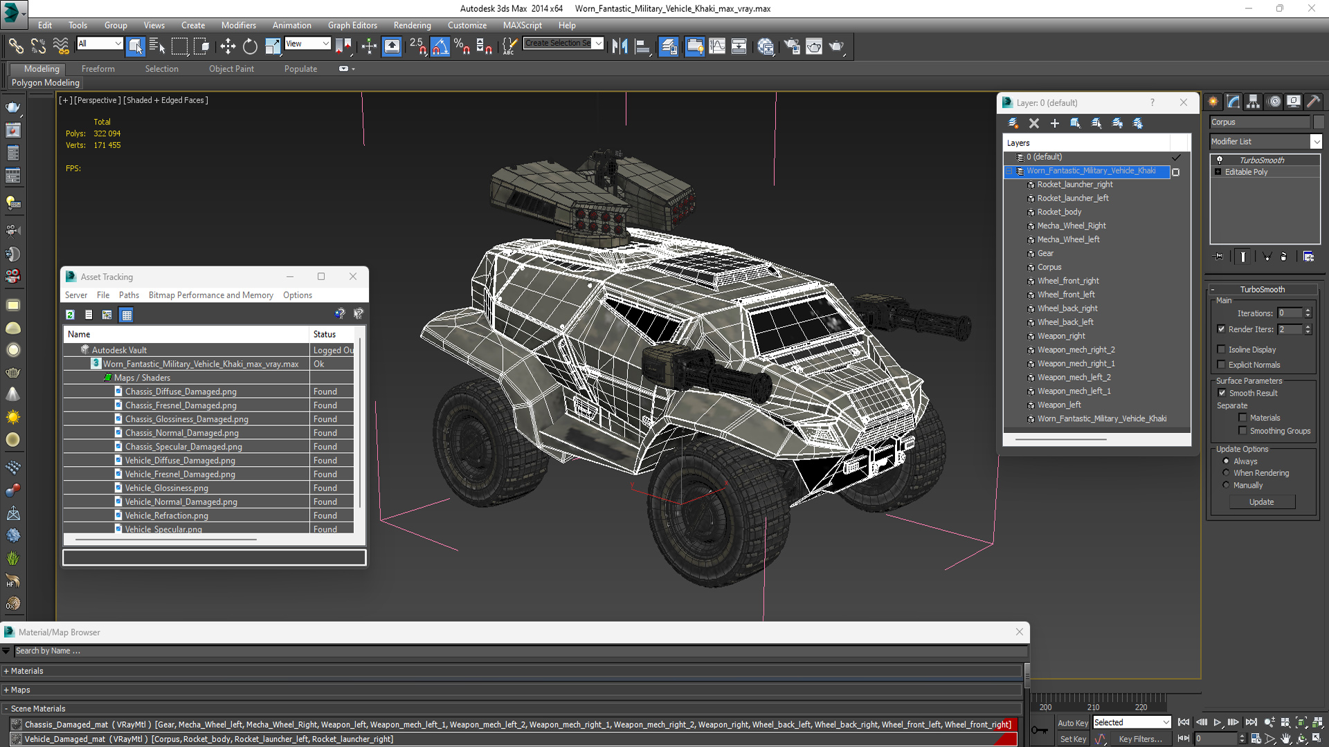 Worn Fantastic Military Vehicle Khaki 3D