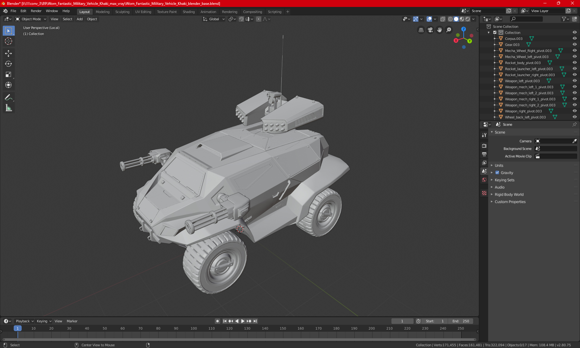 Worn Fantastic Military Vehicle Khaki 3D