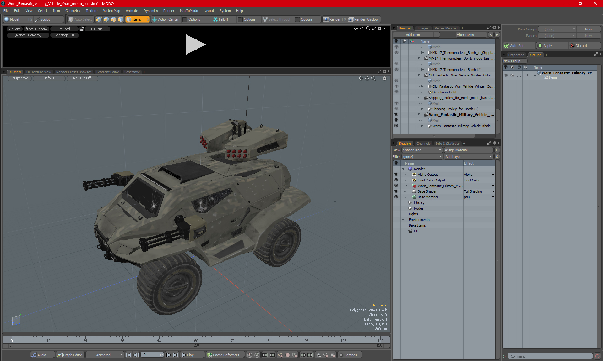 Worn Fantastic Military Vehicle Khaki 3D