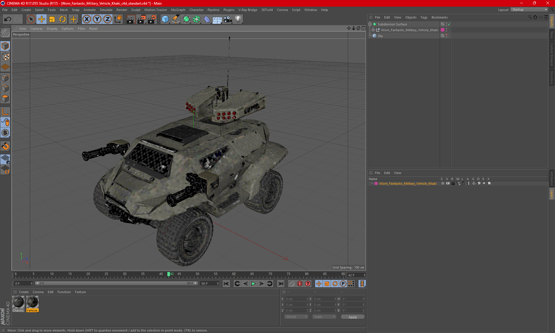 Worn Fantastic Military Vehicle Khaki 3D