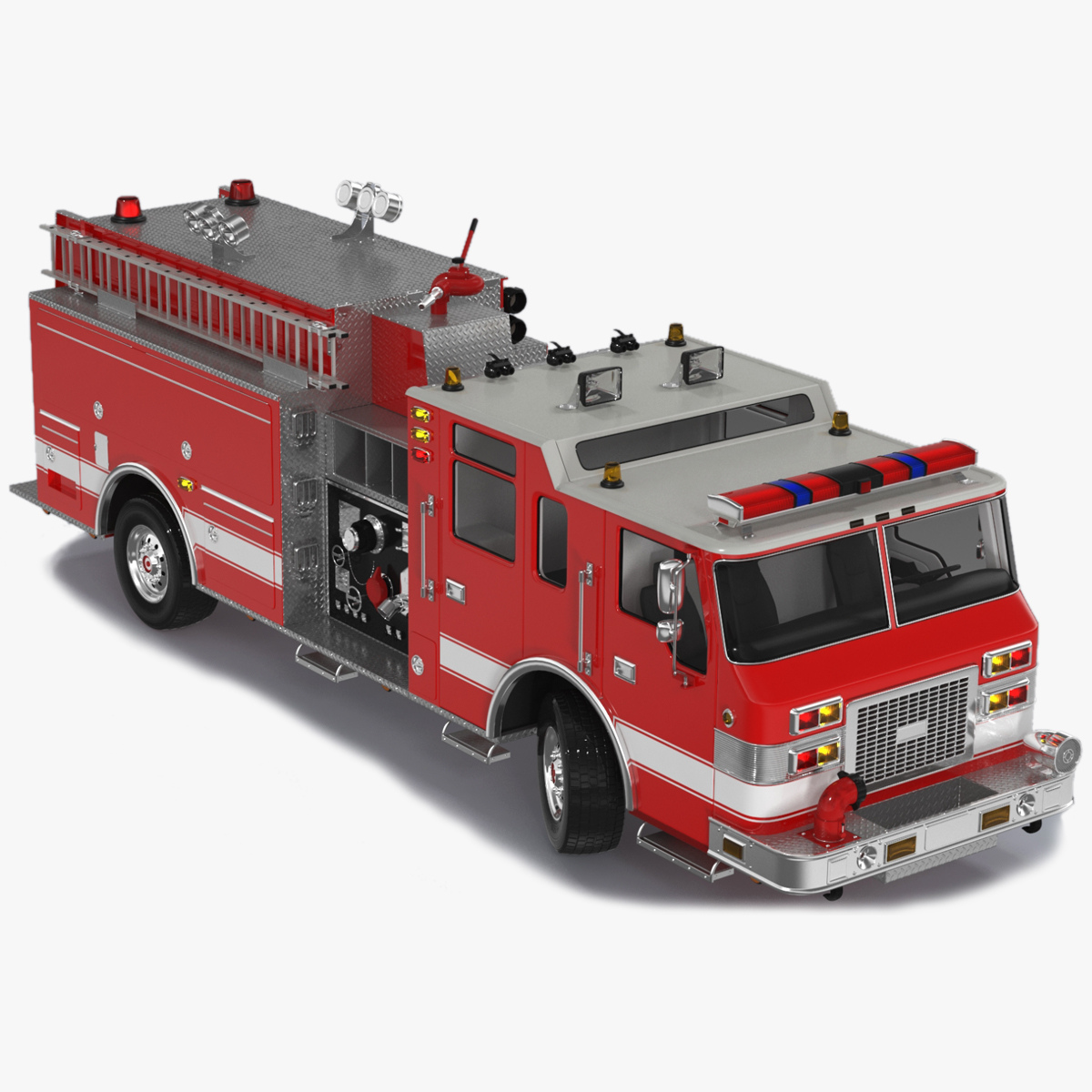 Fire Engine Rigged for Maya 3D