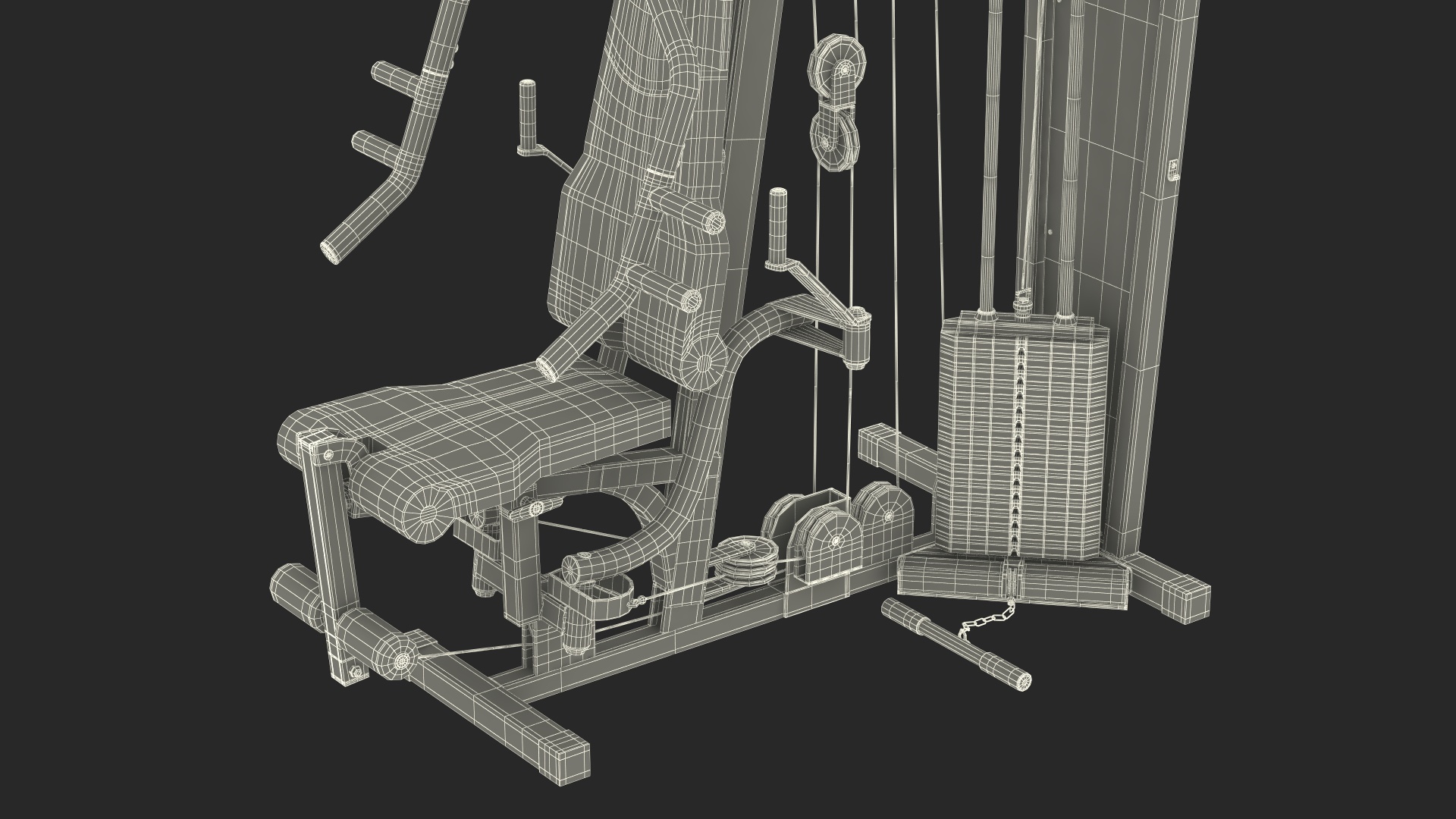 Multifunctional Home Gym Station 3D